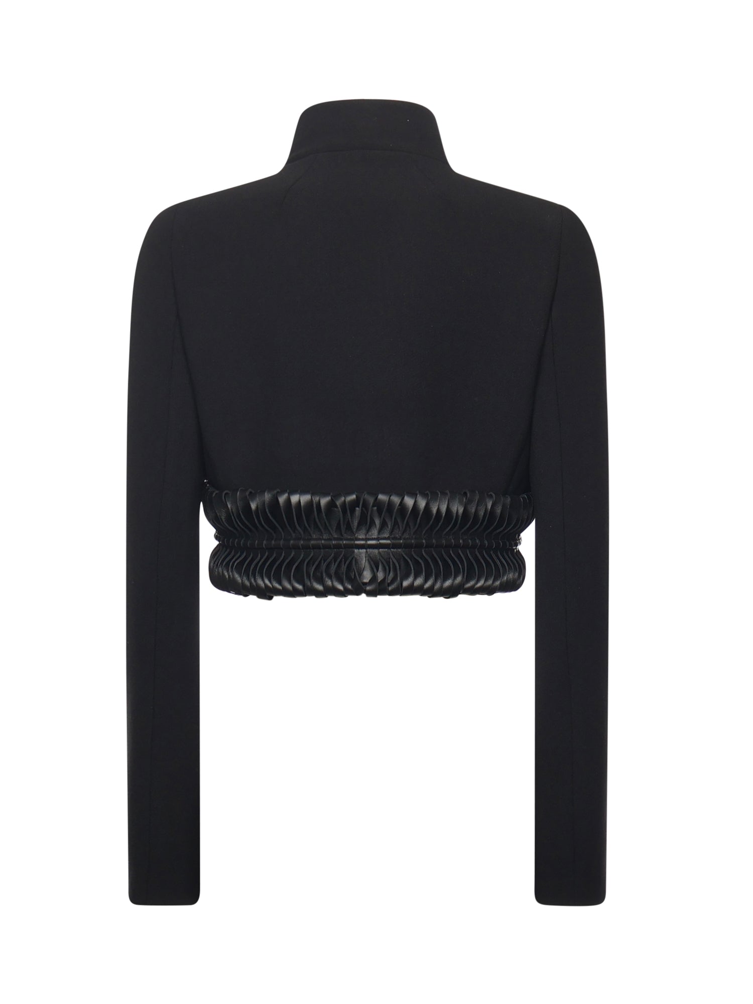 Giacca cropped rifinita in lana AA9V1166T582B 995 ALAIA 