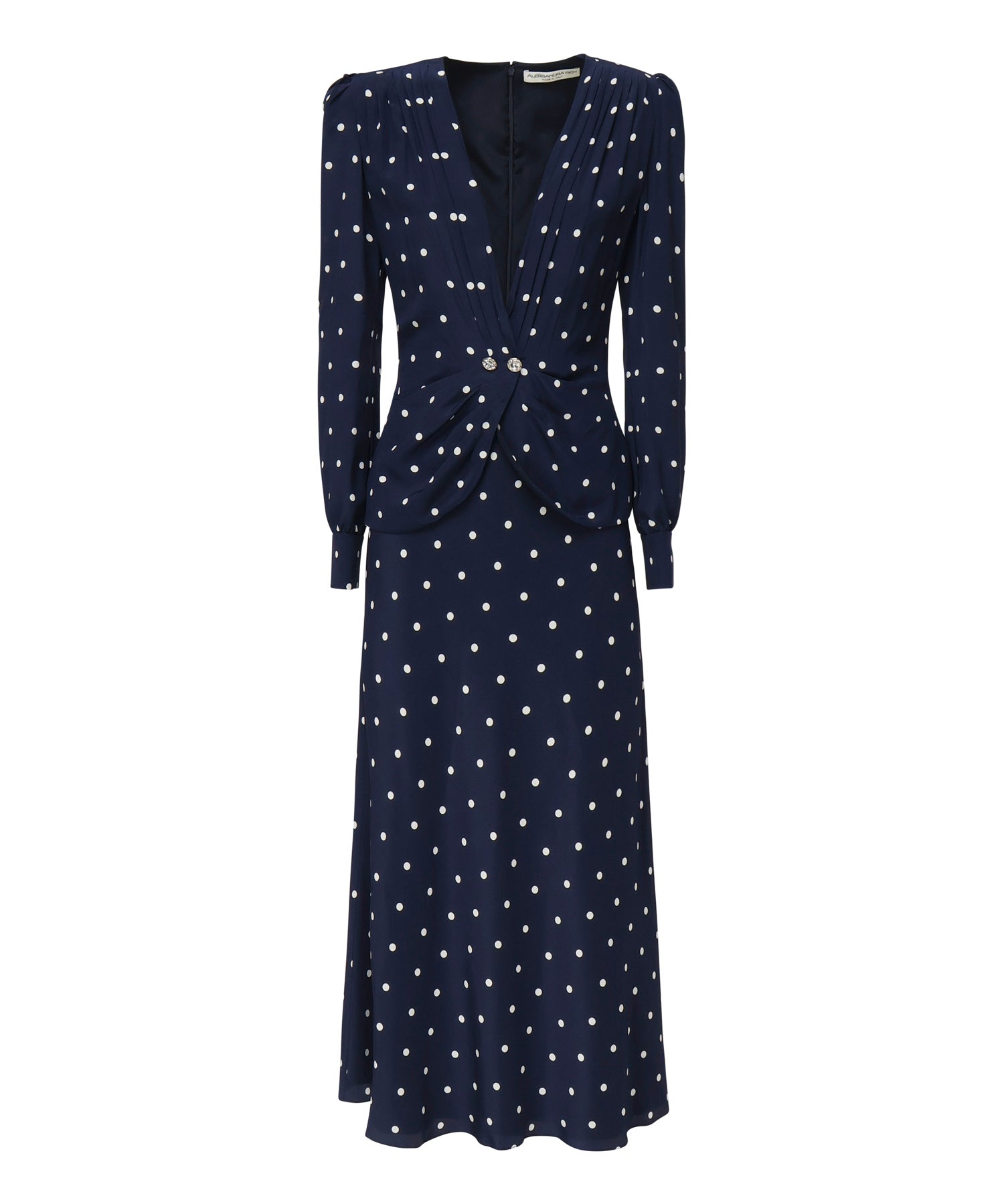 Abito a pois con bottoni gioiello FABX4108F4655 1643 ALESSANDRA RICH 