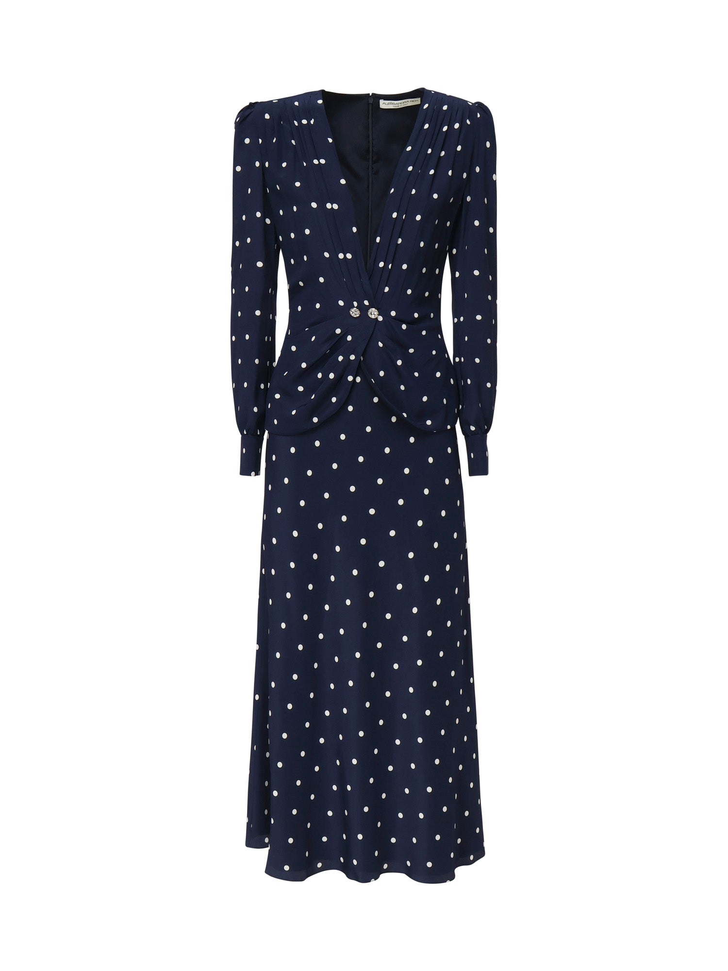Abito a pois con bottoni gioiello FABX4108F4655 1643 ALESSANDRA RICH 
