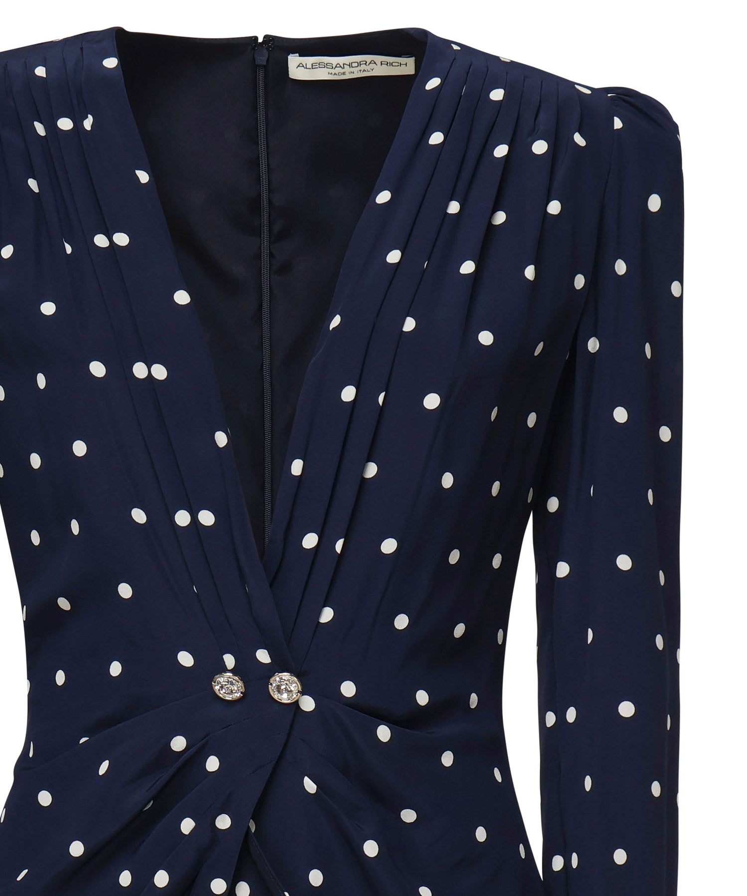 Abito a pois con bottoni gioiello FABX4108F4655 1643 ALESSANDRA RICH 