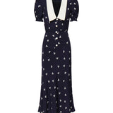 Abito con stampa fiocchi e colletto FABX4113F4595 1844 ALESSANDRA RICH 