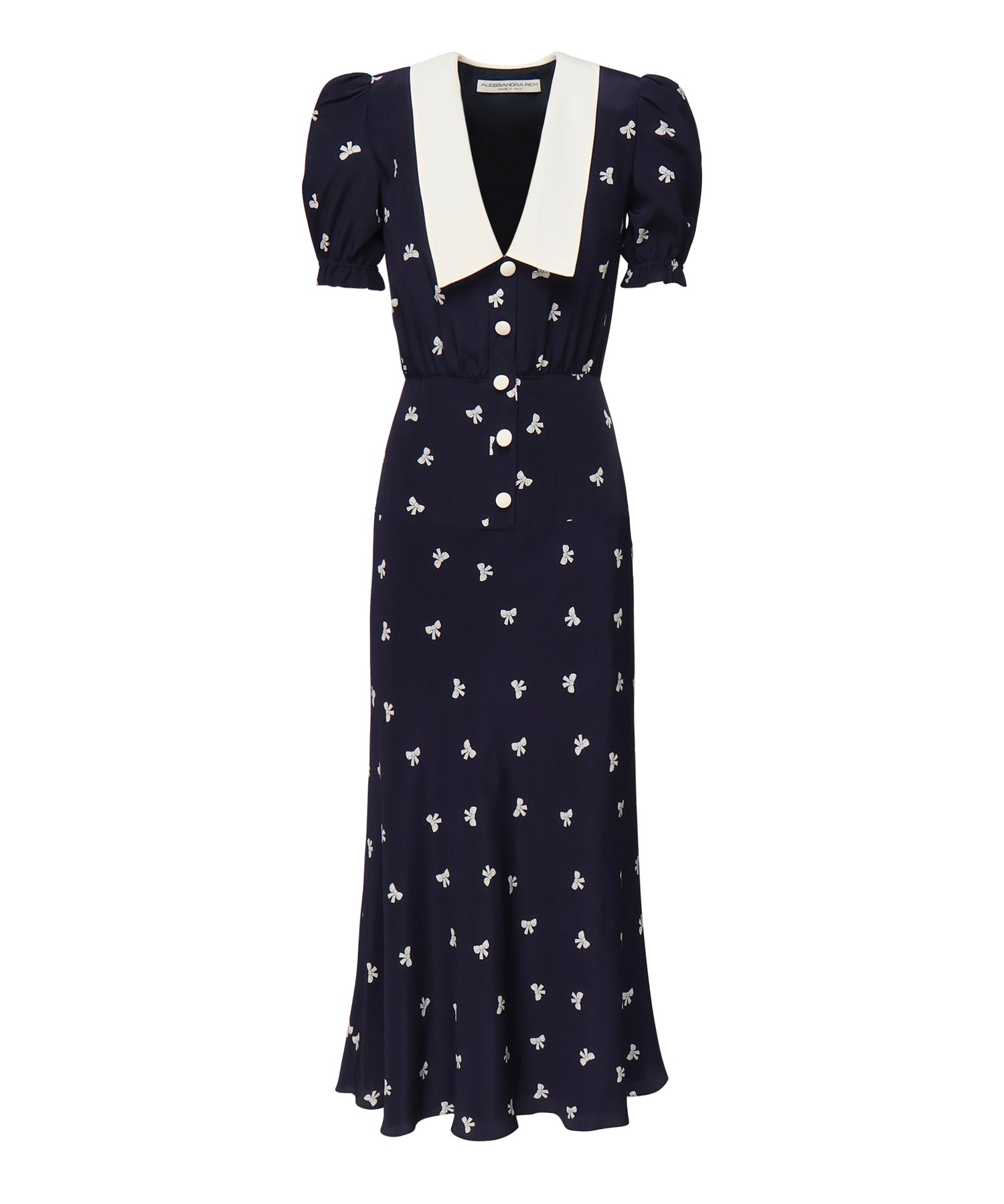 Abito con stampa fiocchi e colletto FABX4113F4595 1844 ALESSANDRA RICH 