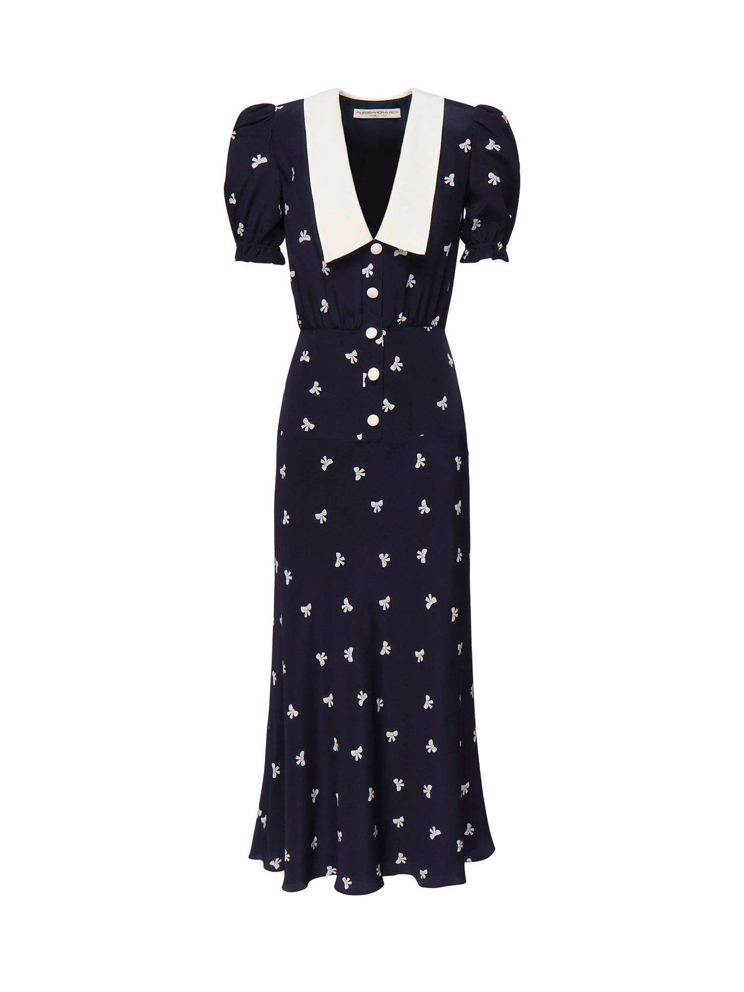 Abito con stampa fiocchi e colletto FABX4113F4595 1844 ALESSANDRA RICH 