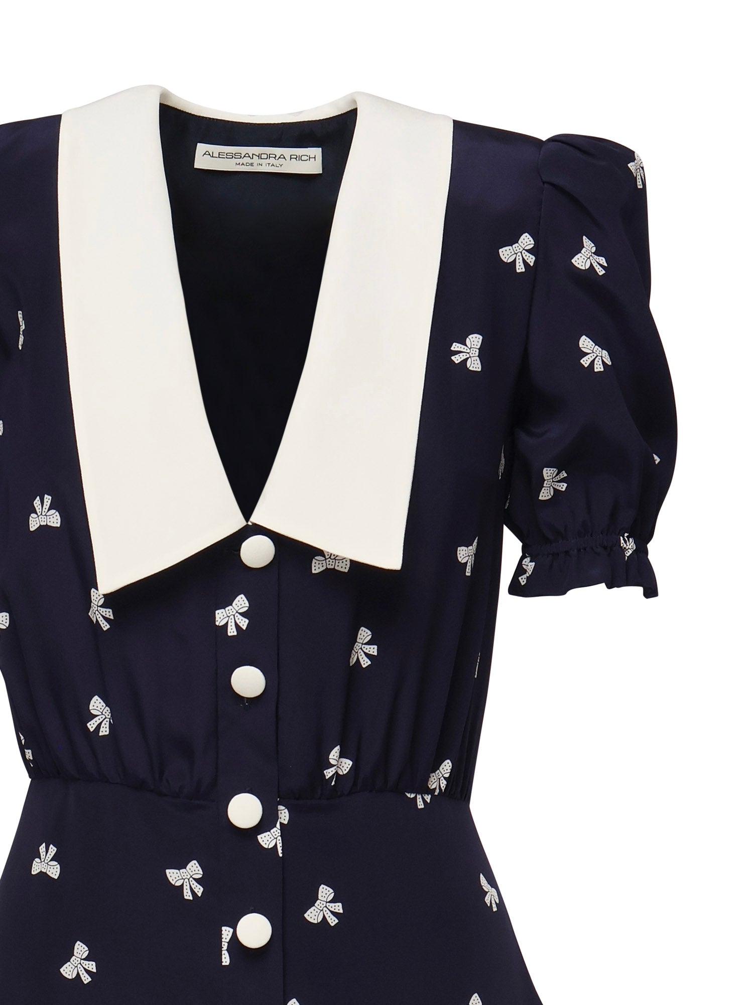 Abito con stampa fiocchi e colletto FABX4113F4595 1844 ALESSANDRA RICH 