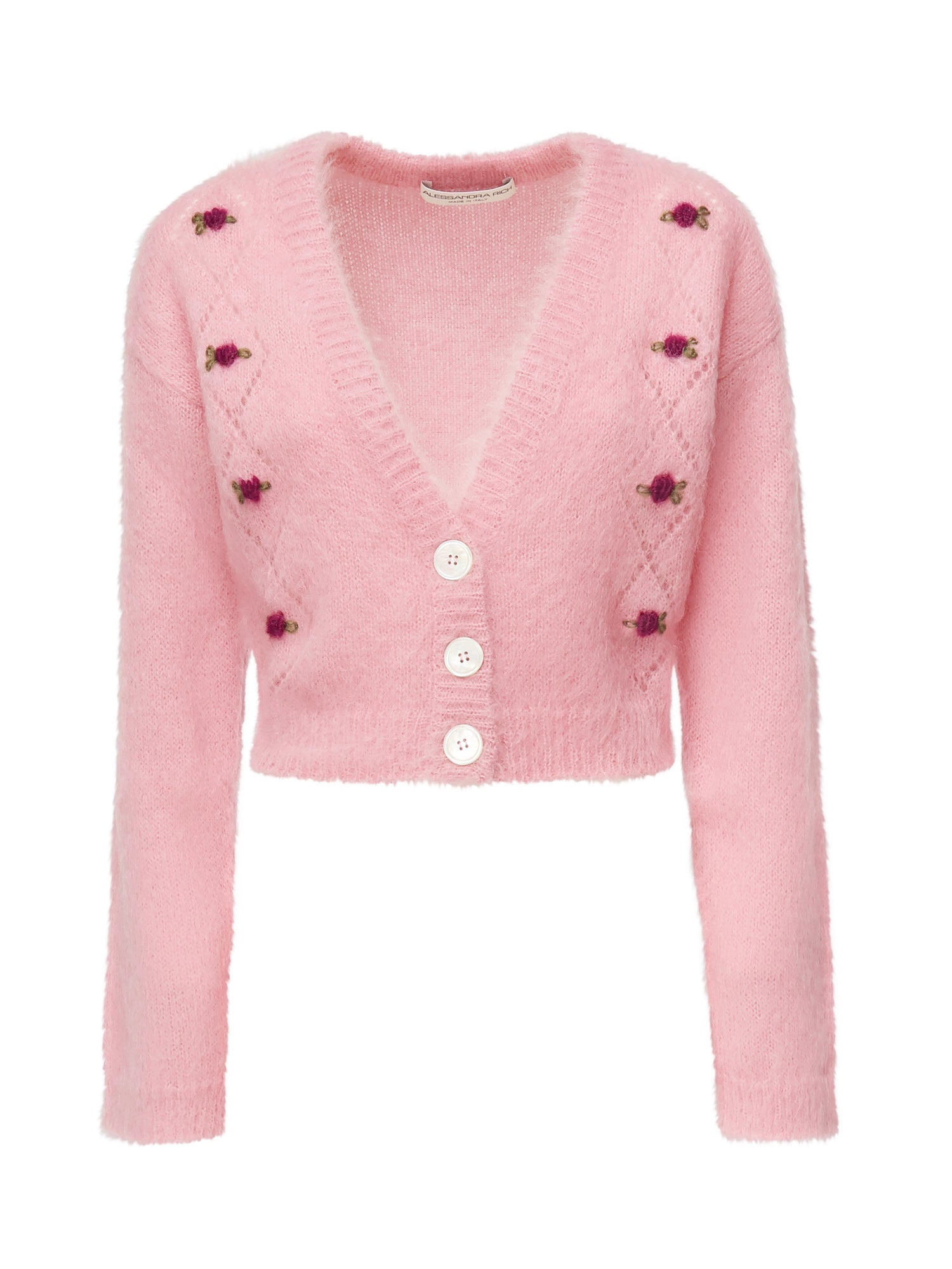 Cardigan cropped con ricami FABX4183K4603 9122 ALESSANDRA RICH 