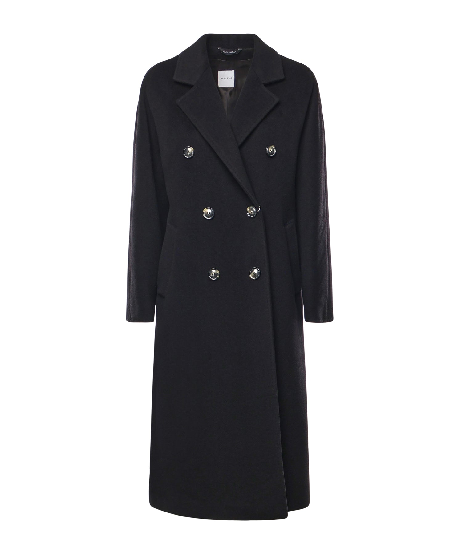 Cappotto double in lana e cashmere 26AL211 NERO ALISHEVA 