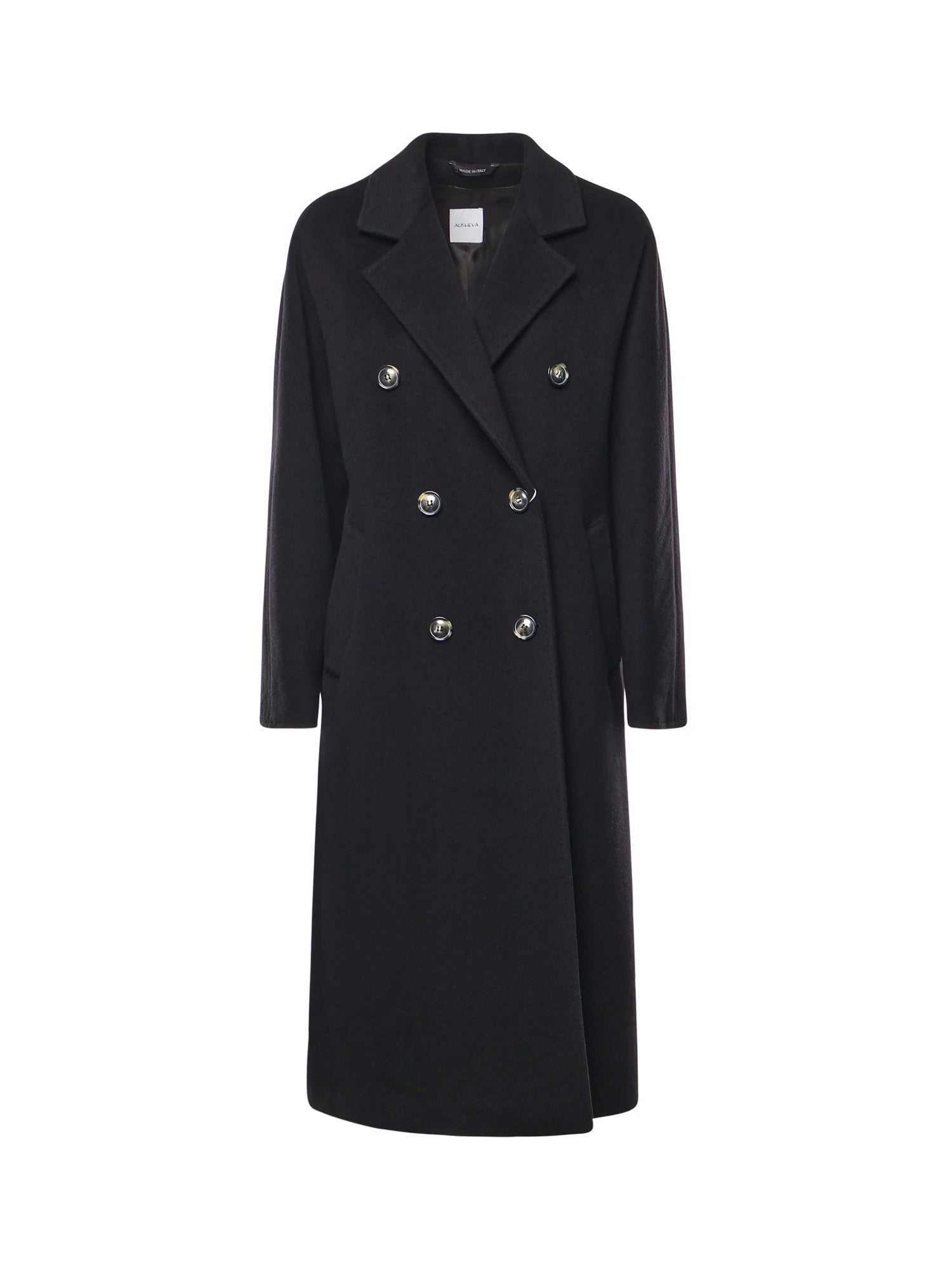 Cappotto double in lana e cashmere 26AL211 NERO ALISHEVA 