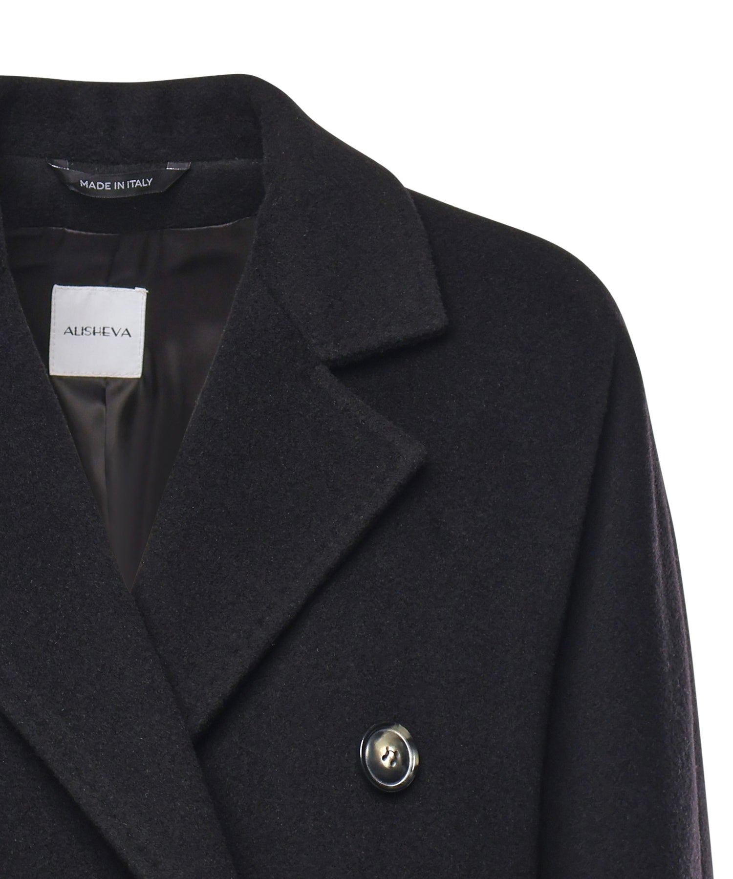 Cappotto double in lana e cashmere 26AL211 NERO ALISHEVA 
