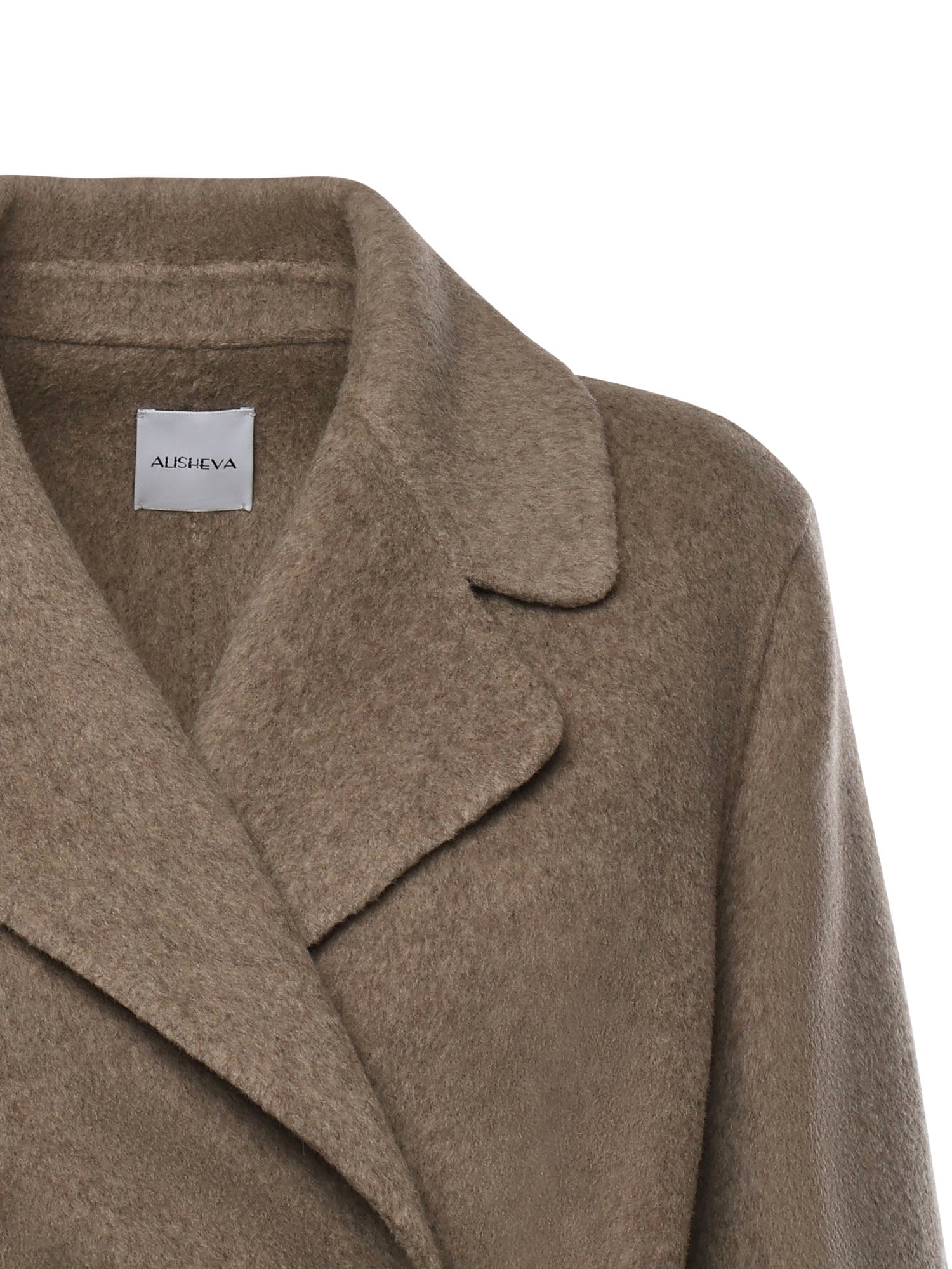 Cappotto lungo in lana 26AL218 BEIGE MELANGE ALISHEVA 