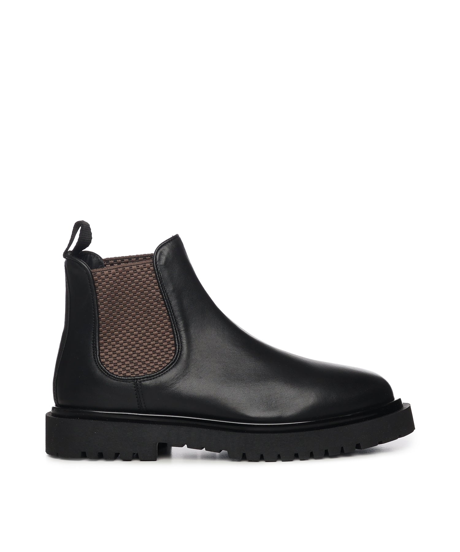 Stivaletti Chelsea in pelle<BR/> 23075 NERO ANTICA CUOIERIA 