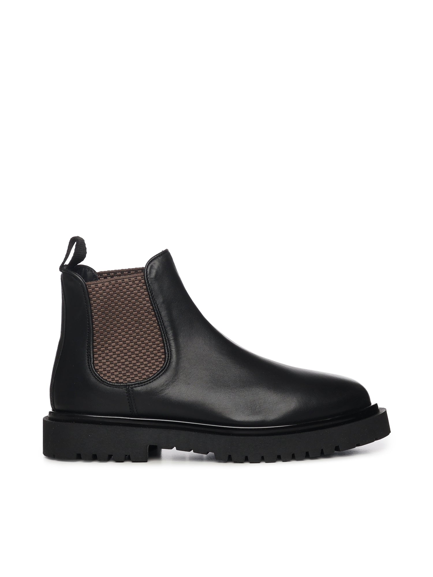 Stivaletti Chelsea in pelle<BR/> 23075 NERO ANTICA CUOIERIA 
