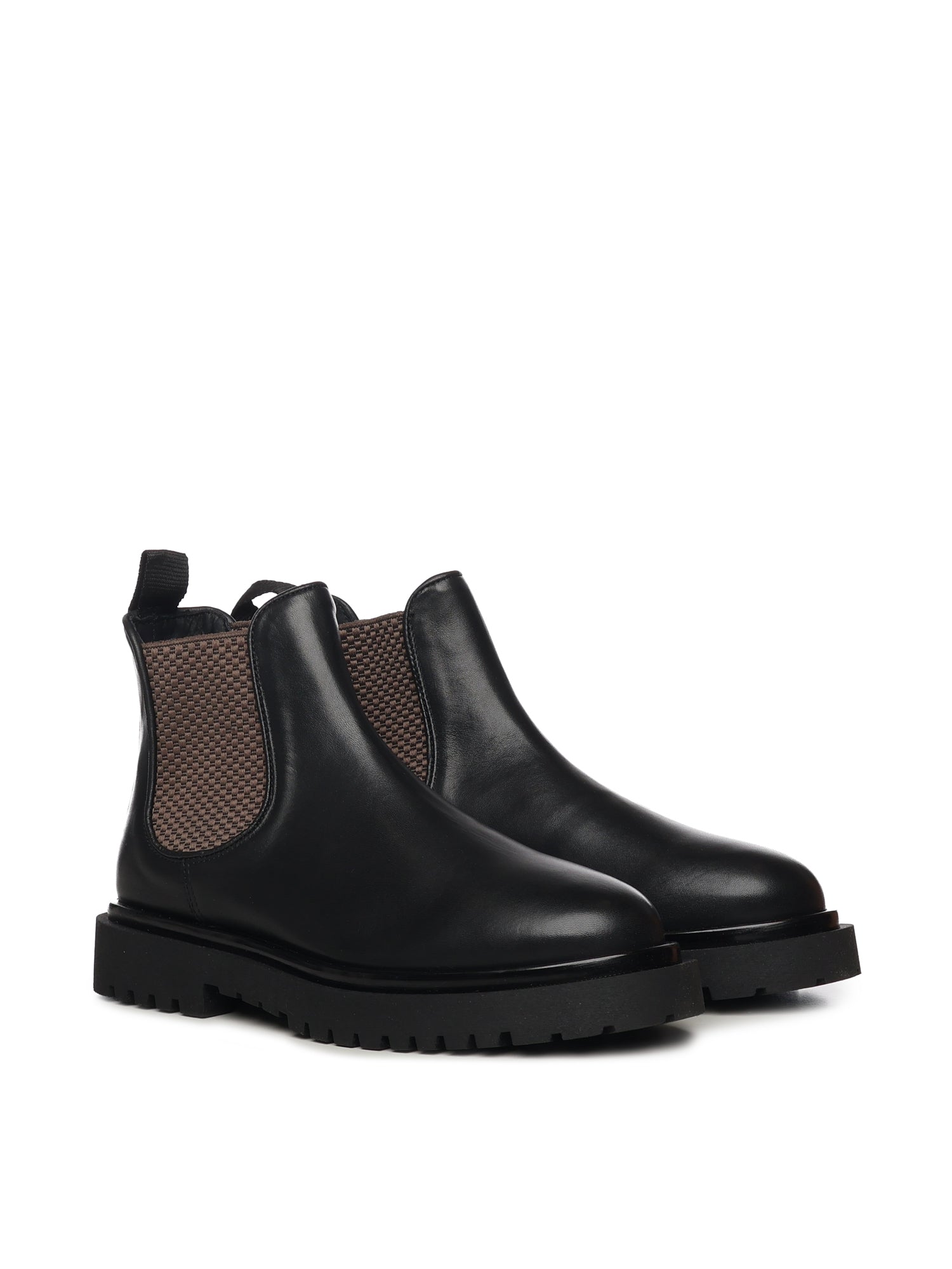 Stivaletti Chelsea in pelle<BR/> 23075 NERO ANTICA CUOIERIA 