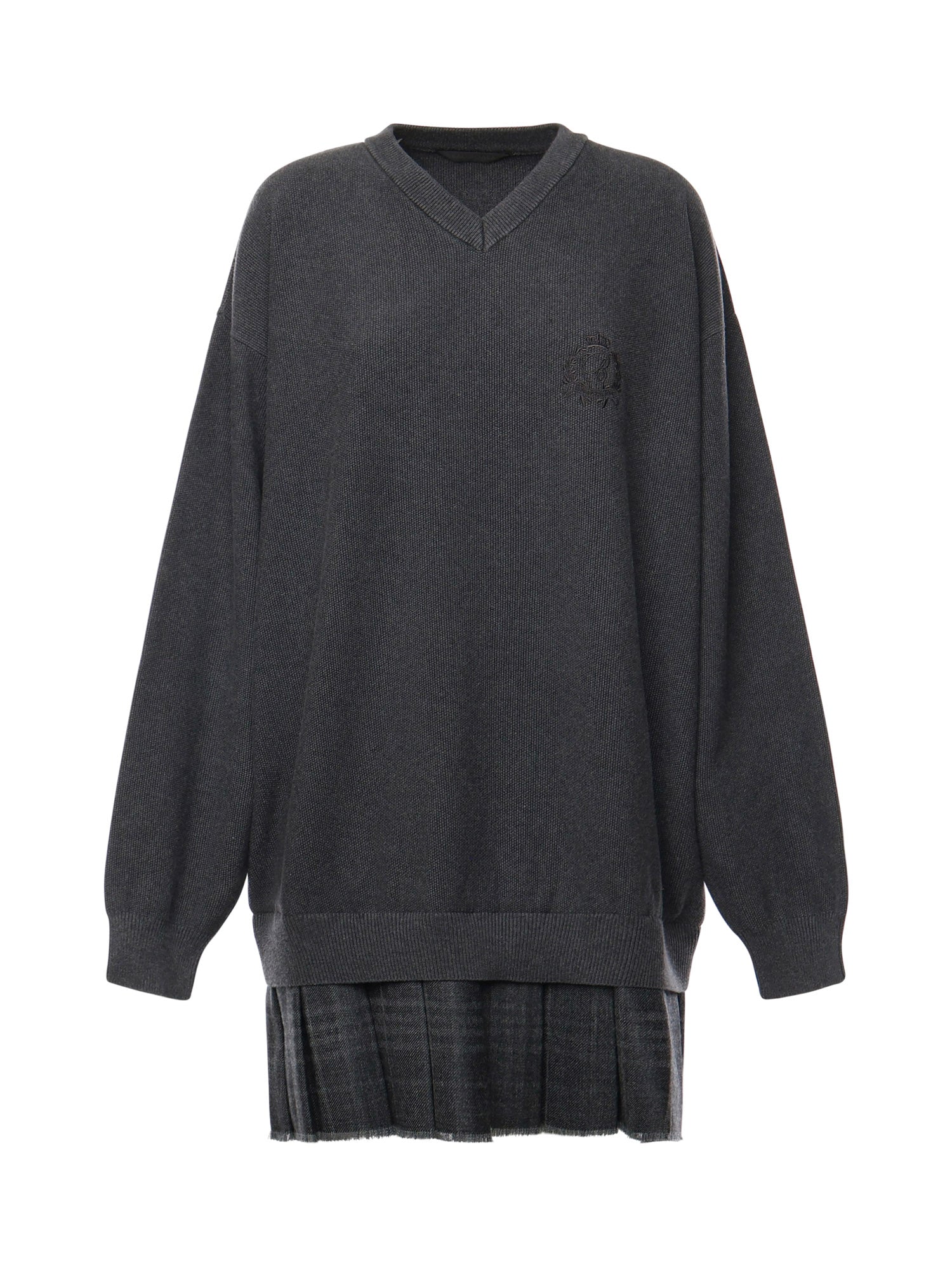 Abito stile pullover layered in maglia di piqué di cotone 850289 T34241167 BALENCIAGA 