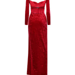 Abito maxi drappeggiato in jersey di velluto 850642 TCV146105 BALENCIAGA 