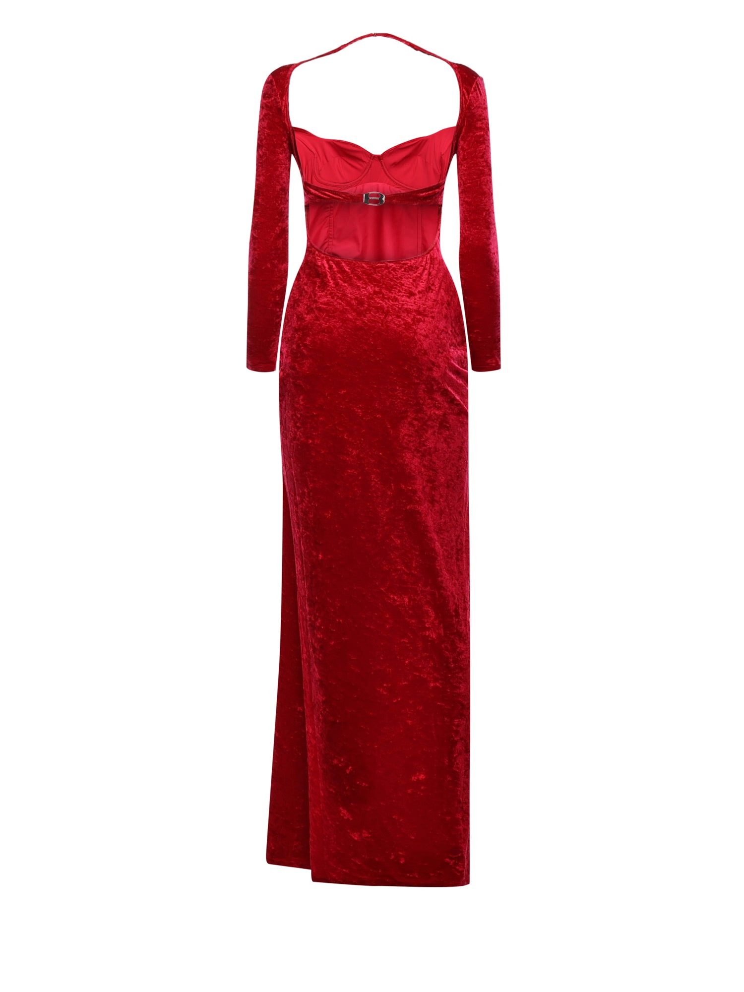 Abito maxi drappeggiato in jersey di velluto 850642 TCV146105 BALENCIAGA 