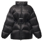 Piumino corto Hourglass con cintura in tessuto tecnico 850864 TTO411000 BALENCIAGA 