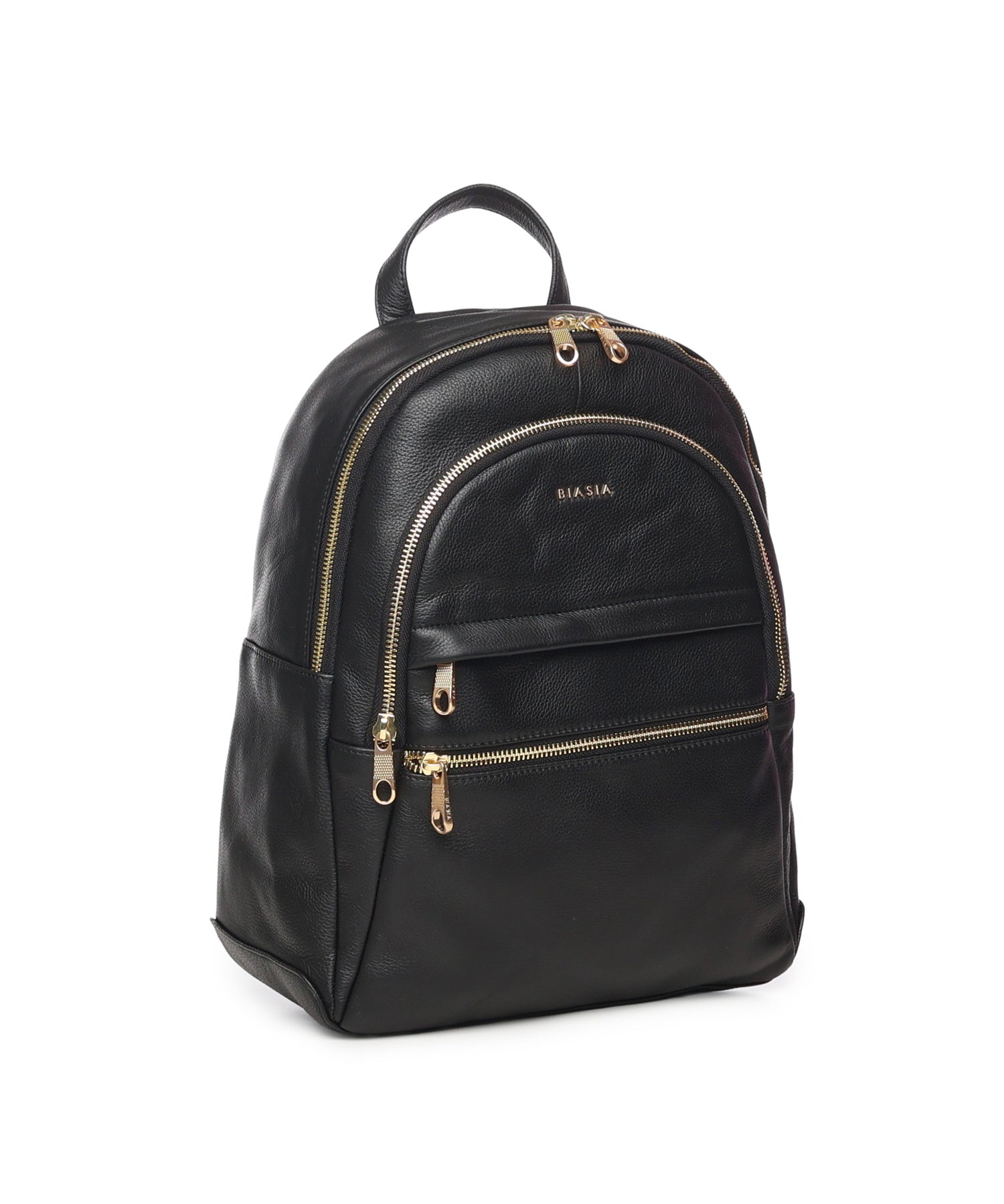 Zaino in pelle con logo BIBP9E504 NERO BIASIA 