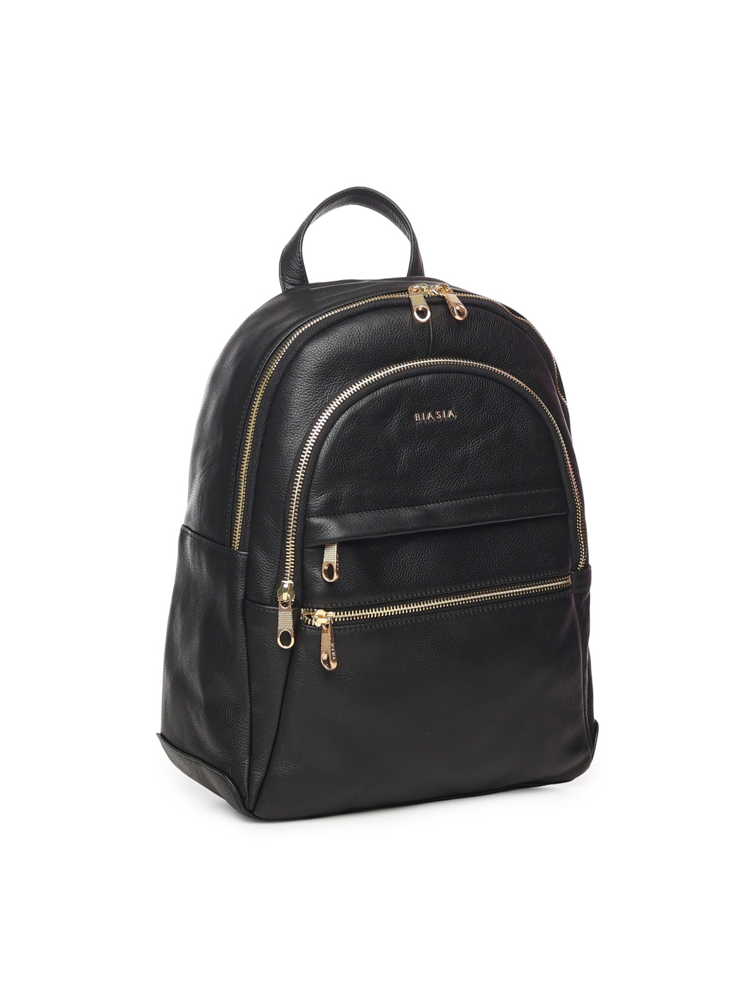Zaino in pelle con logo BIBP9E504 NERO BIASIA 