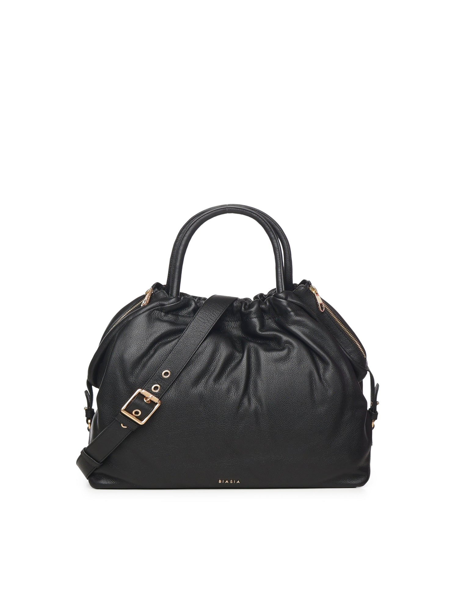 Borsa in pelle con logo<BR/> BIBP9E701 NERO BIASIA 