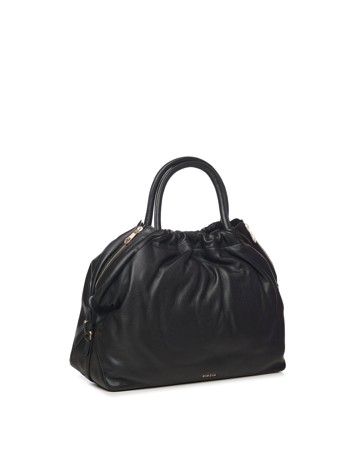 Borsa in pelle con logo<BR/> BIBP9E701 NERO BIASIA 