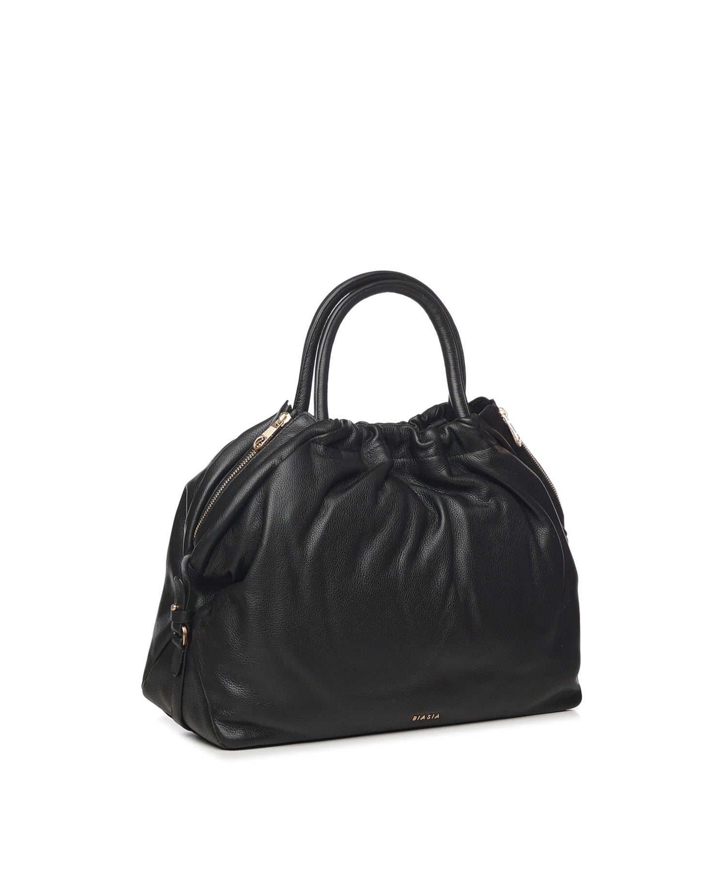 Borsa in pelle con logo<BR/> BIBP9E701 NERO BIASIA 