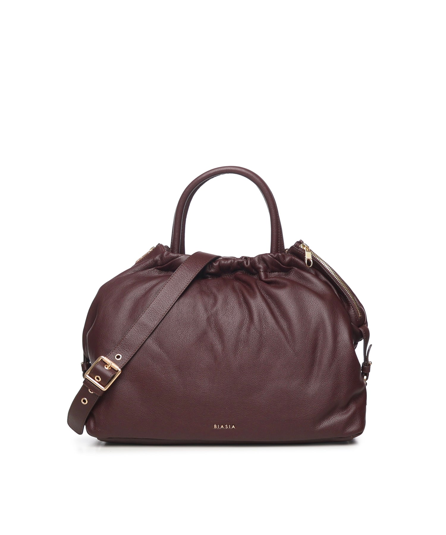 Borsa in pelle con logo BIBP9E701 PRUGNA BIASIA 