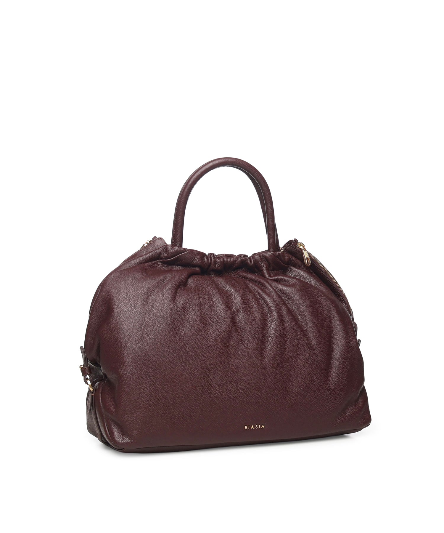 Borsa in pelle con logo BIBP9E701 PRUGNA BIASIA 