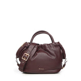 Borsa in pelle con logo<BR/> BIBP9E702 PRUGNA BIASIA 