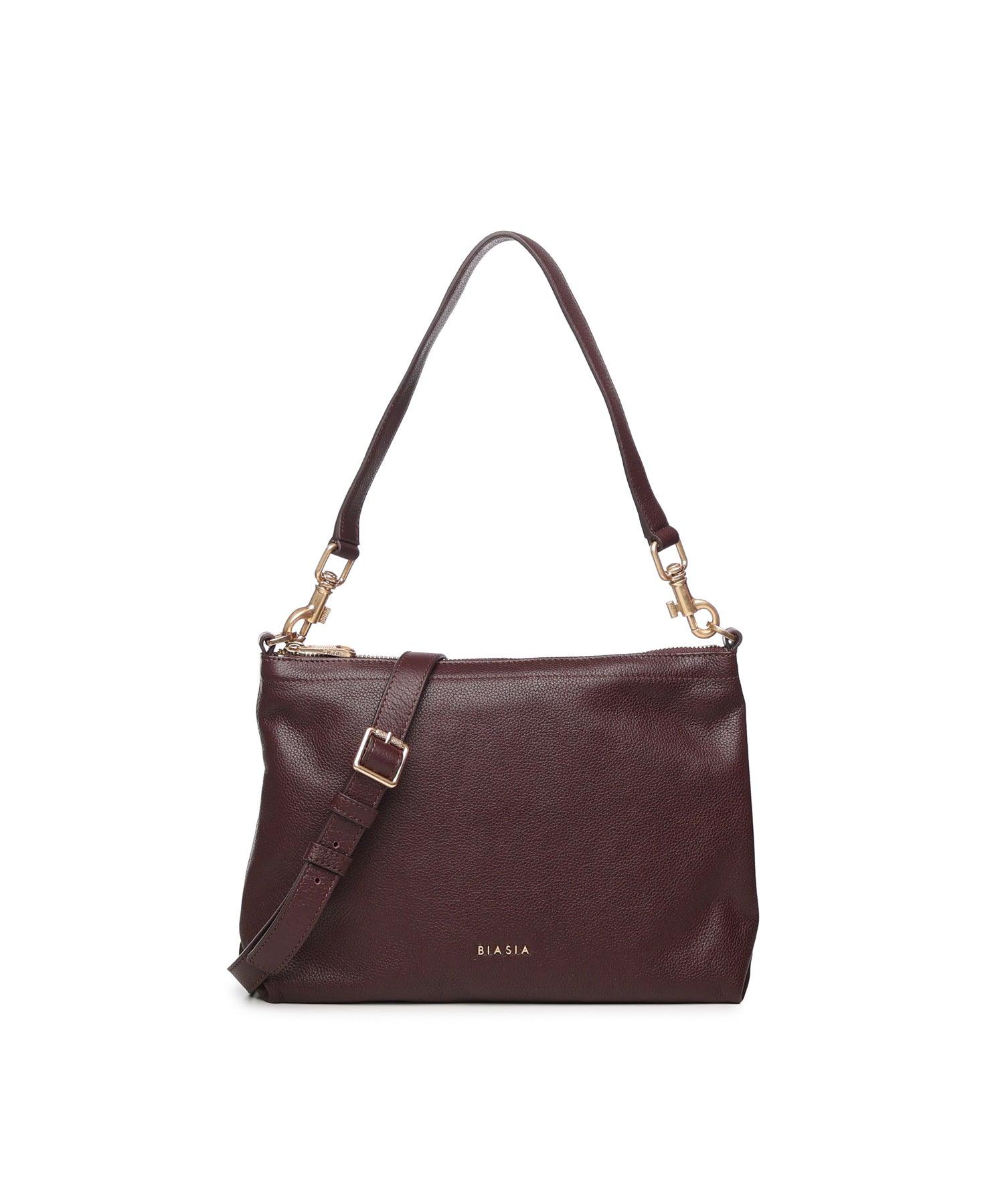 Borsa a spalla con logo BIBP9FA01 PRUGNA BIASIA 