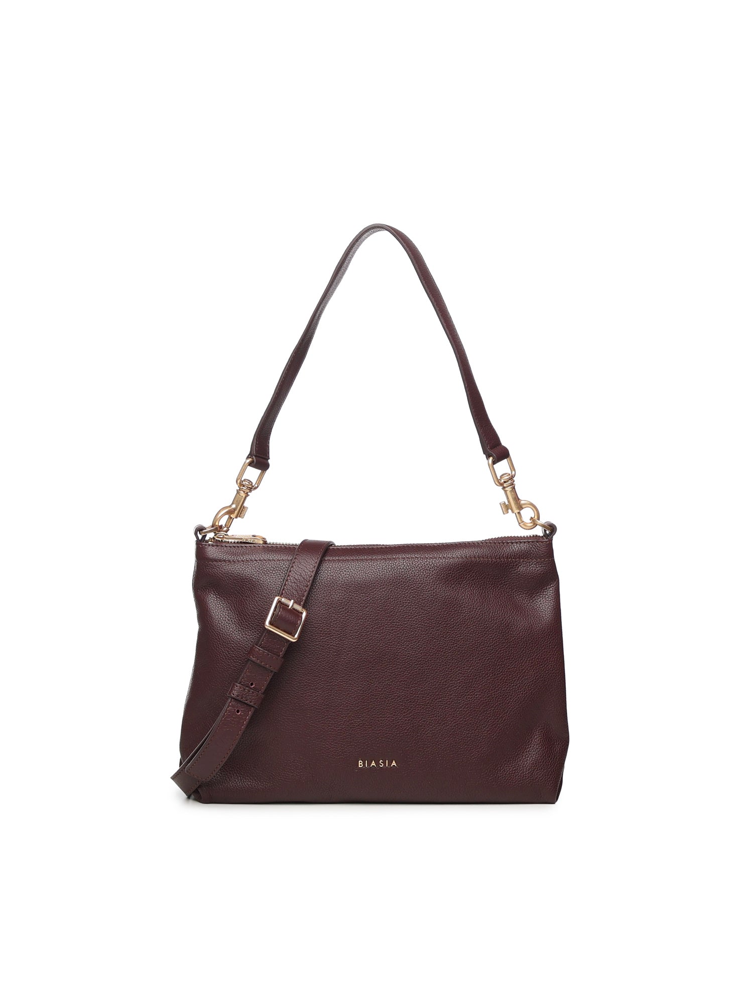Borsa a spalla con logo BIBP9FA01 PRUGNA BIASIA 