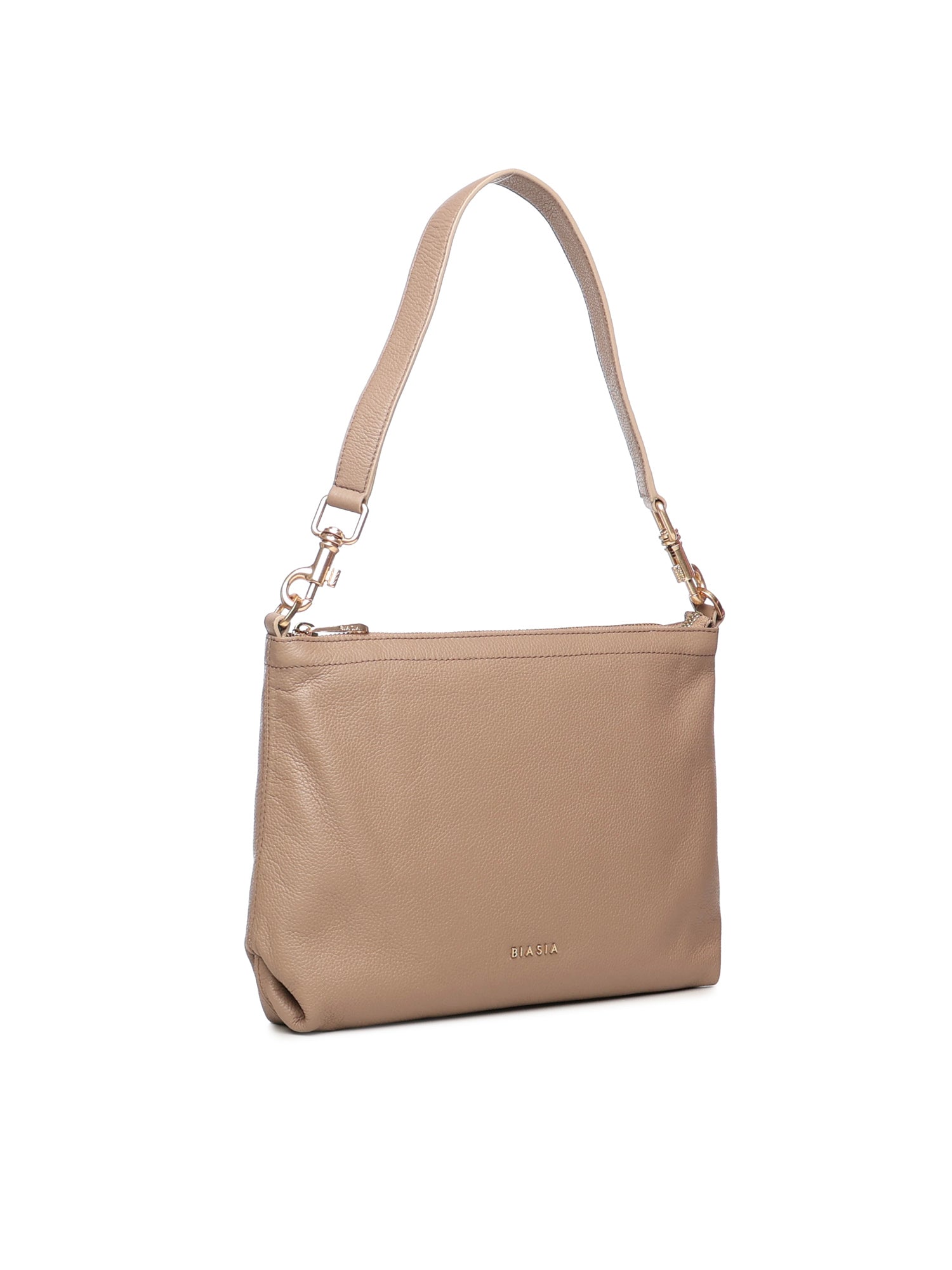 Borsa a spalla con logo BIBP9FA01 TAUPE BIASIA 