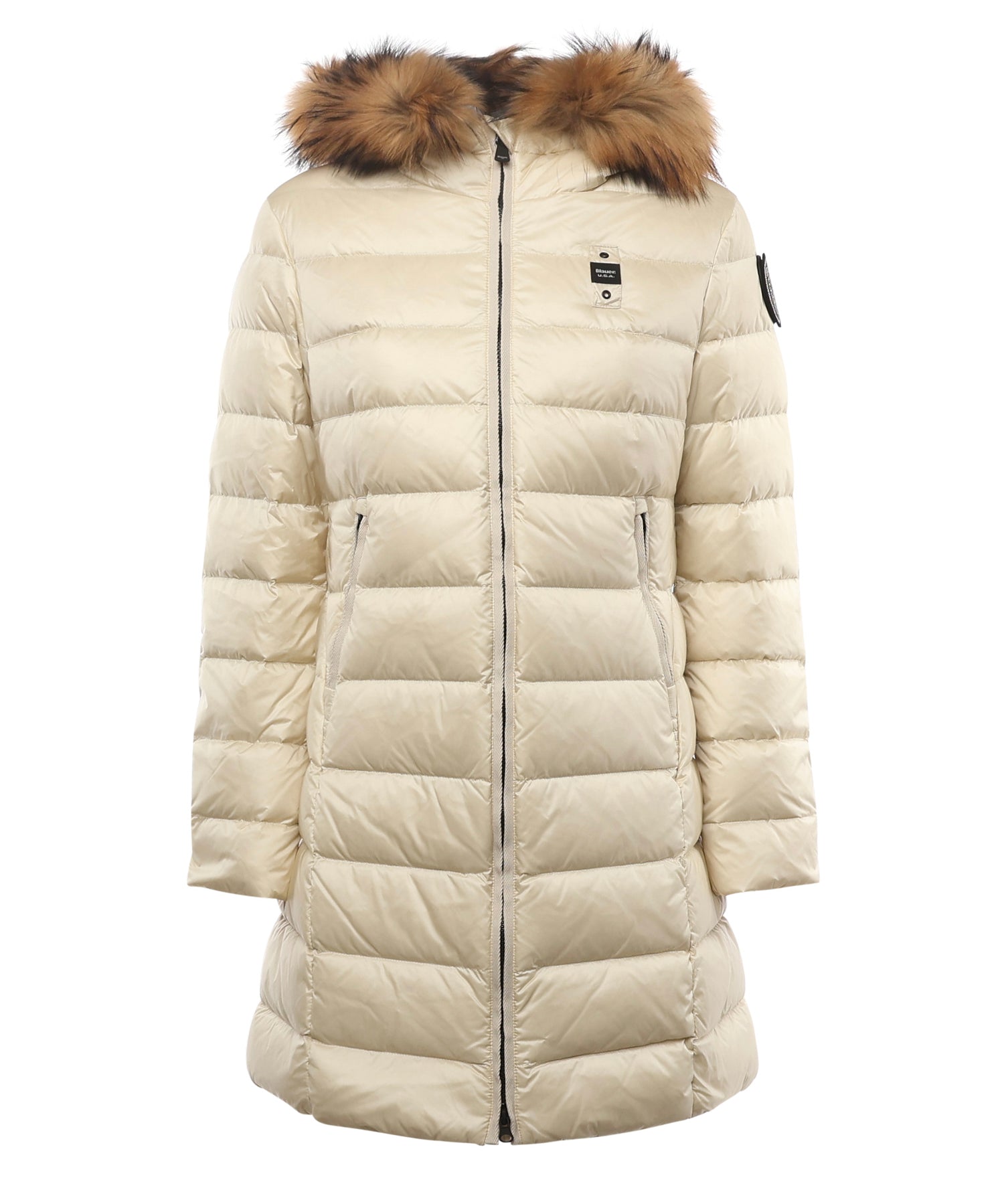 Piumino lungo con pelliccia Kristin 25WBLDK03103 006047907GG BLAUER 
