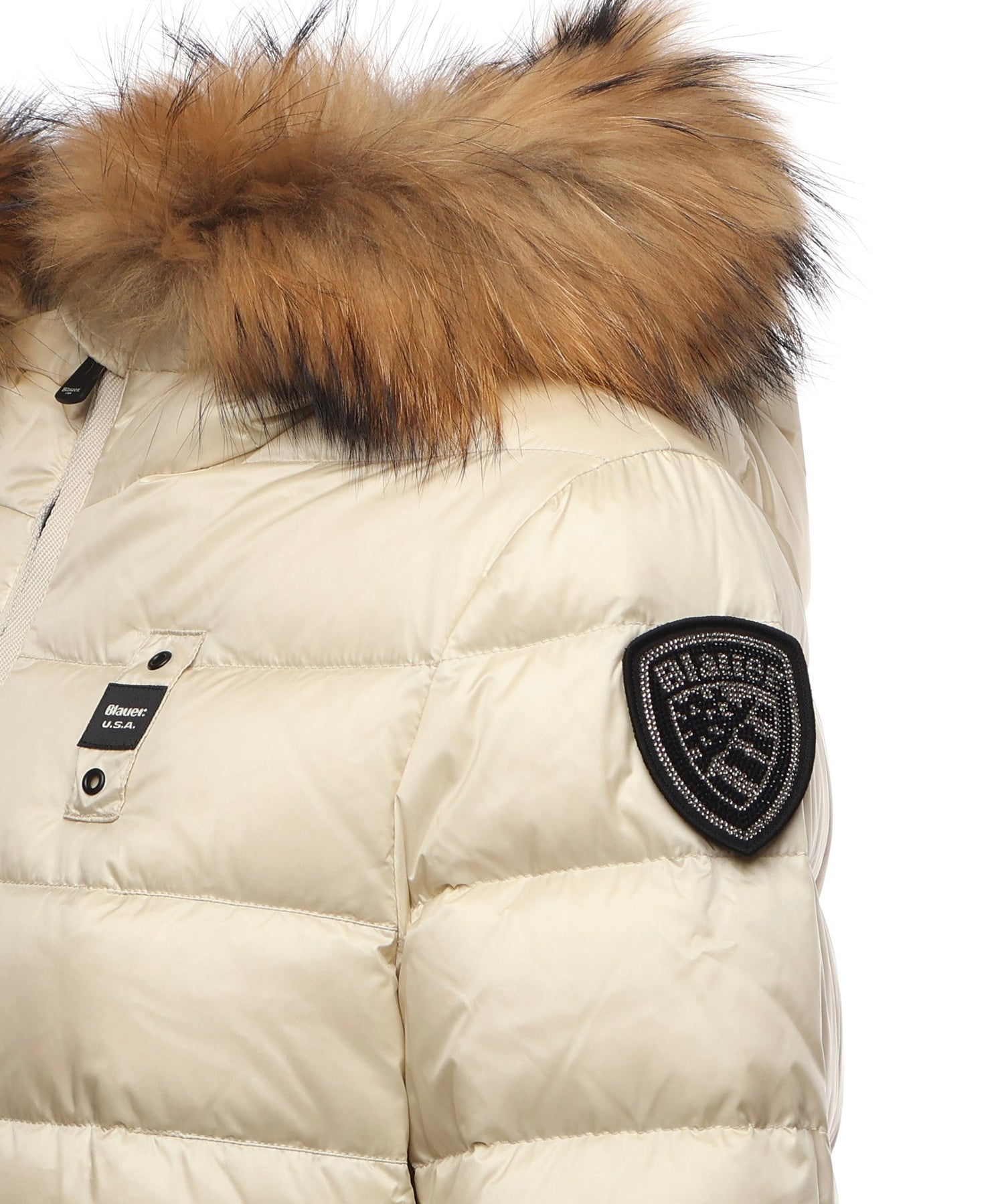 Piumino lungo con pelliccia Kristin 25WBLDK03103 006047907GG BLAUER 