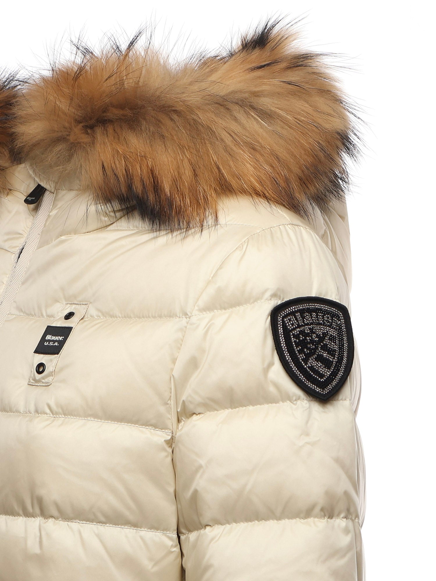 Piumino lungo con pelliccia Kristin 25WBLDK03103 006047907GG BLAUER 