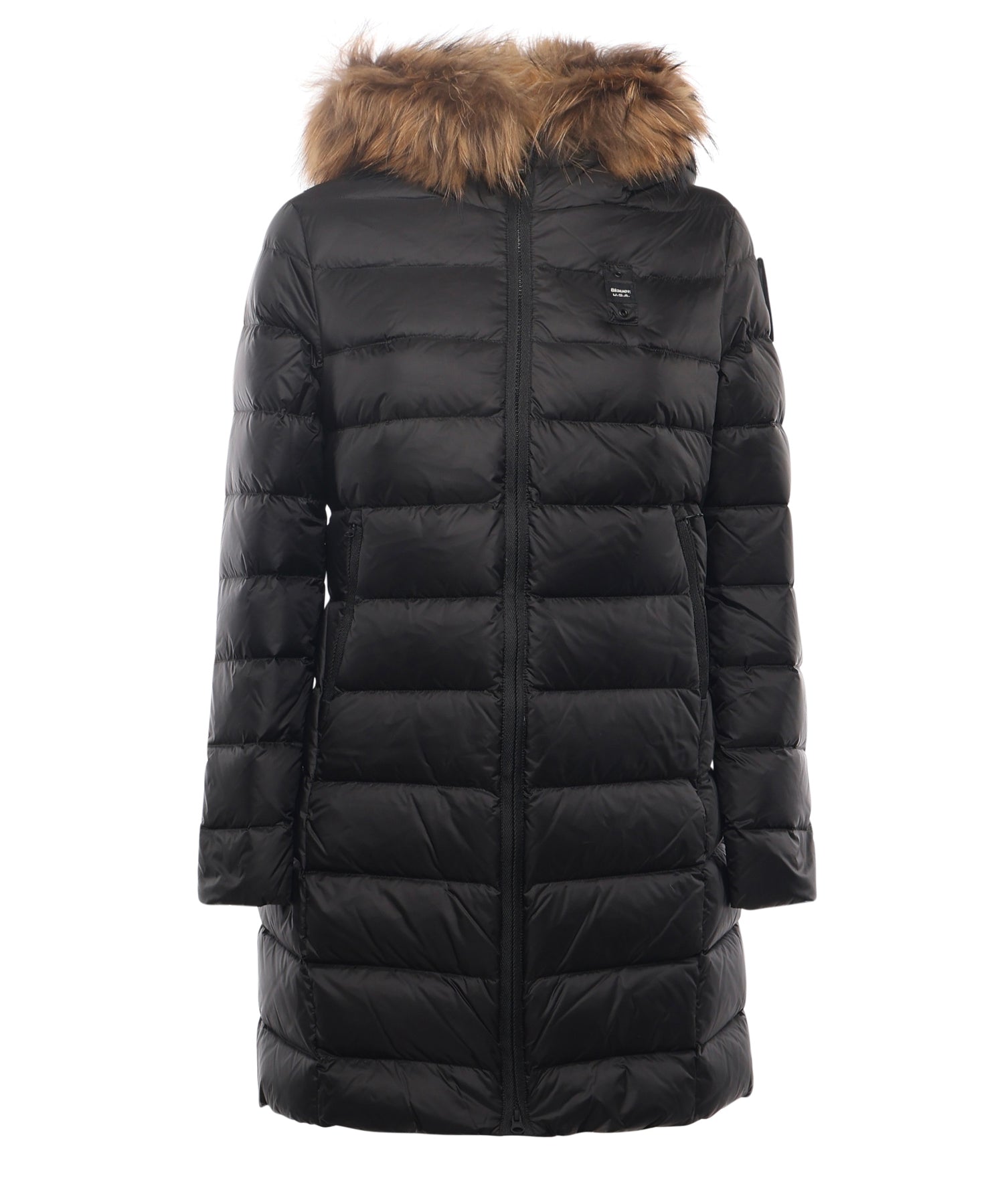 Piumino lungo con pelliccia Kristin 25WBLDK03103 006047999EI BLAUER 