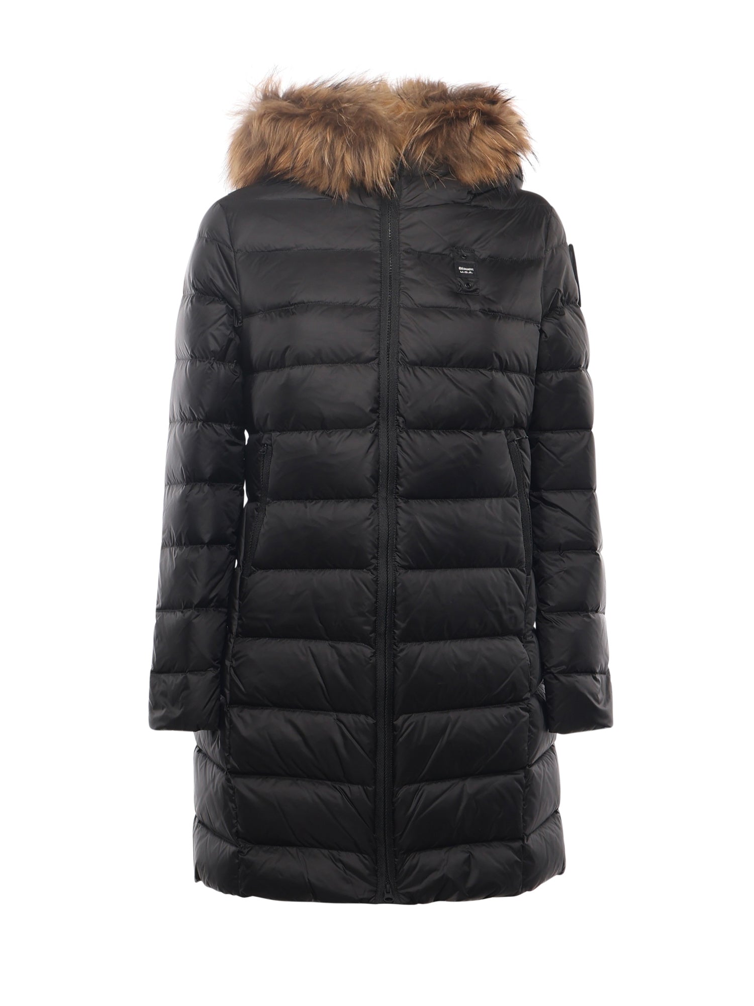 Piumino lungo con pelliccia Kristin 25WBLDK03103 006047999EI BLAUER 
