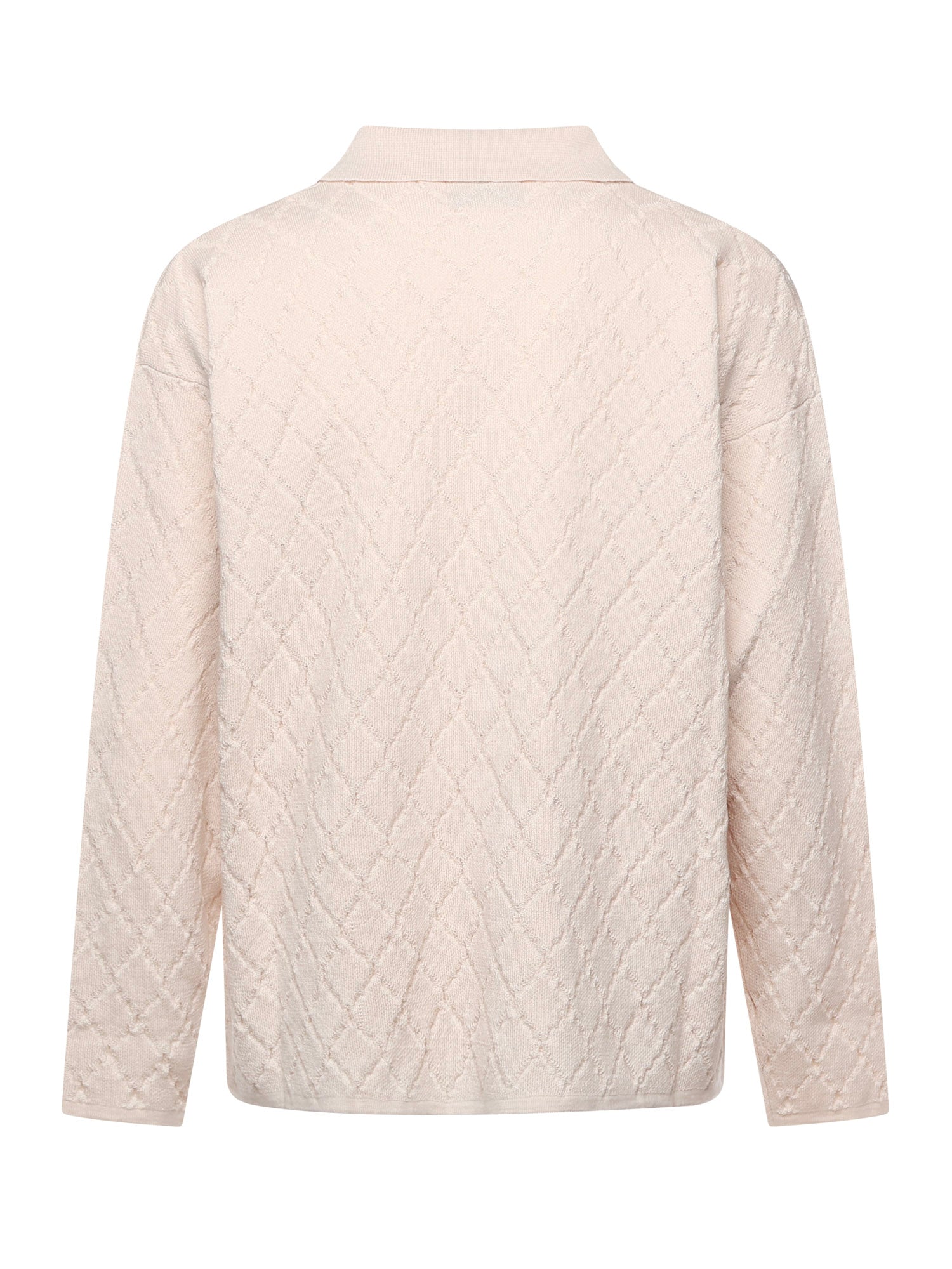 Polo a rombi in maglia KN007 BEI BONSAI 