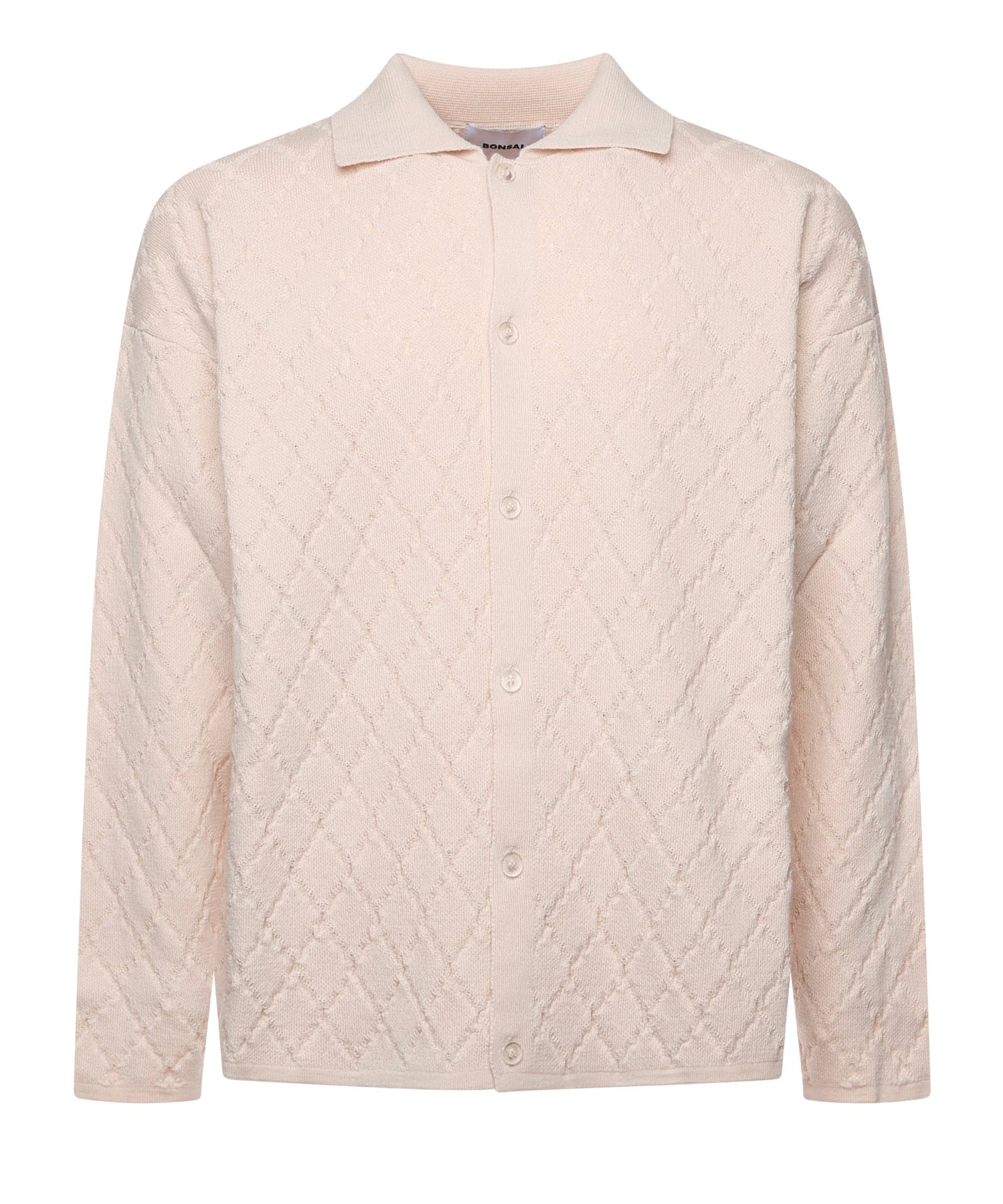 Polo a rombi in maglia KN007 BEI BONSAI 