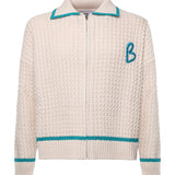 Giacca in maglia con zip KN014 BEI BONSAI 