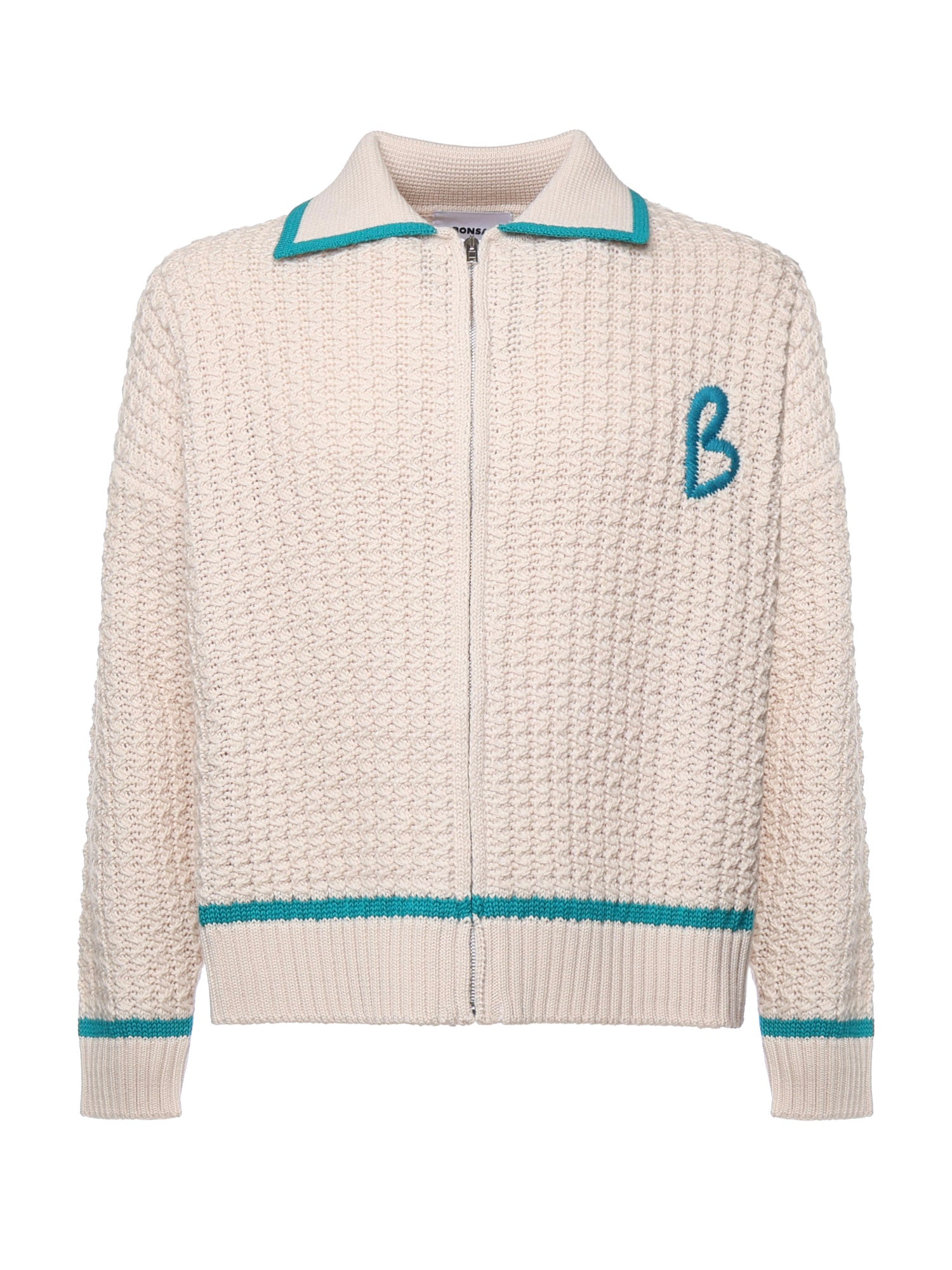 Giacca in maglia con zip KN014 BEI BONSAI 