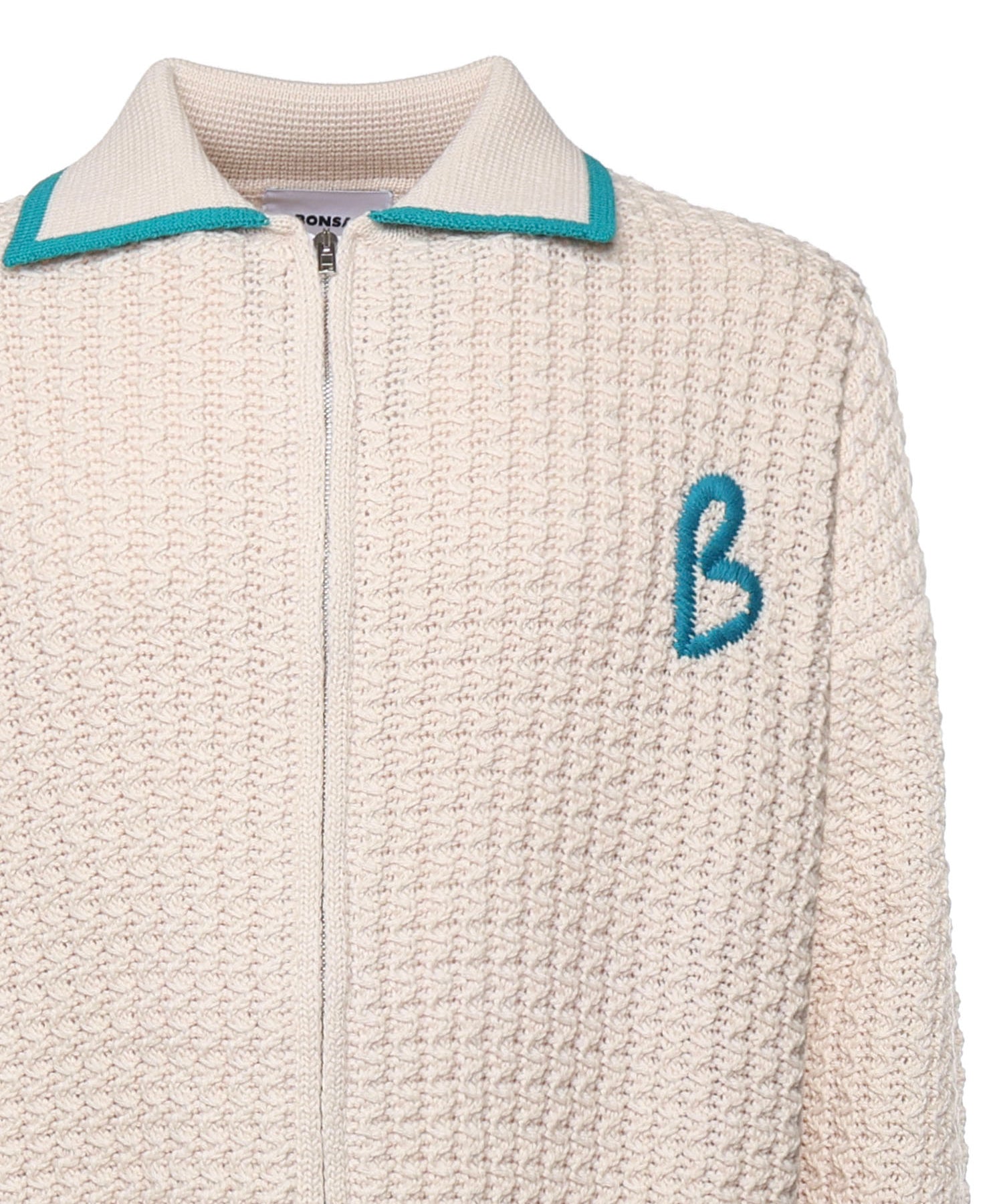 Giacca in maglia con zip KN014 BEI BONSAI 