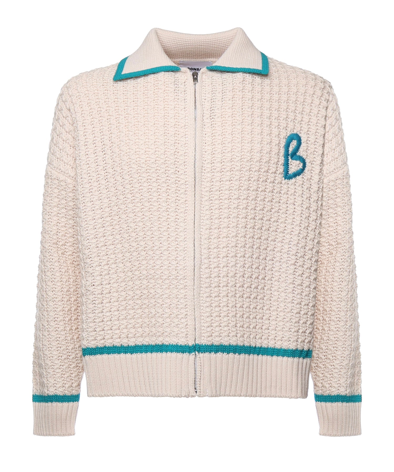 Giacca in maglia con zip KN014 BEI BONSAI 