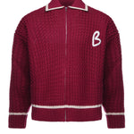 Giacca in maglia con zip KN014 RED BONSAI 