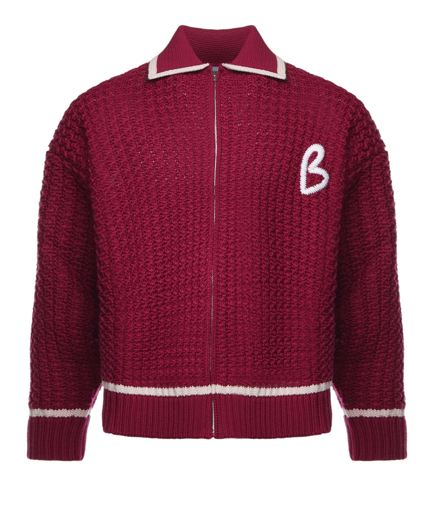 Giacca in maglia con zip KN014 RED BONSAI 
