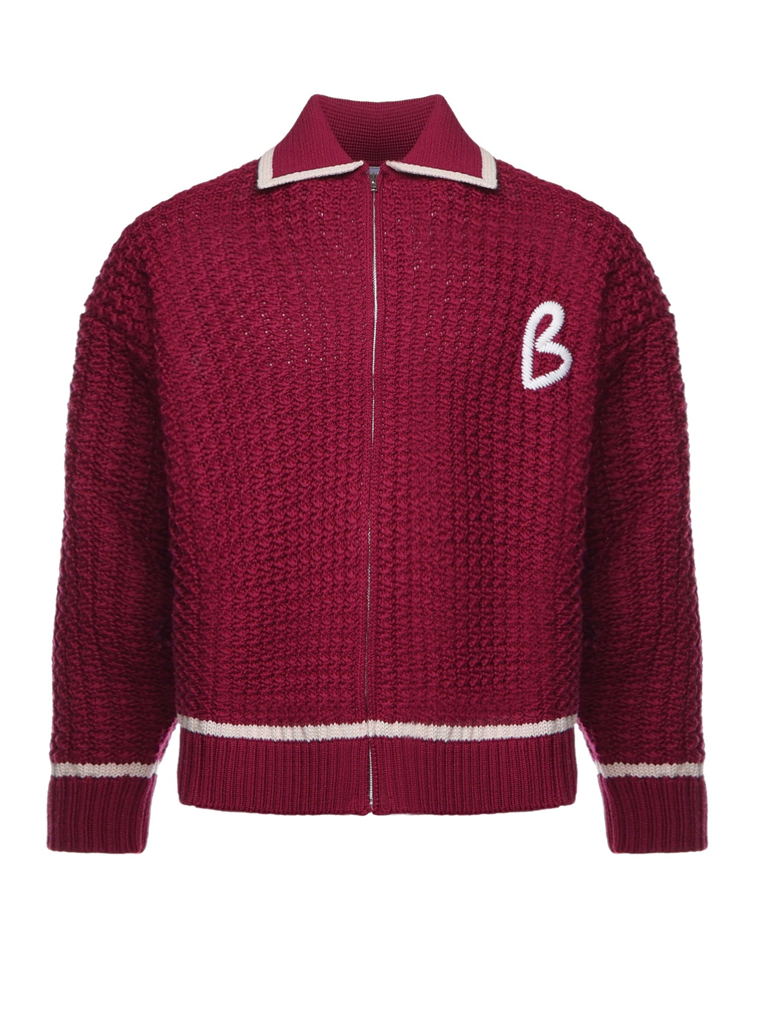 Giacca in maglia con zip KN014 RED BONSAI 