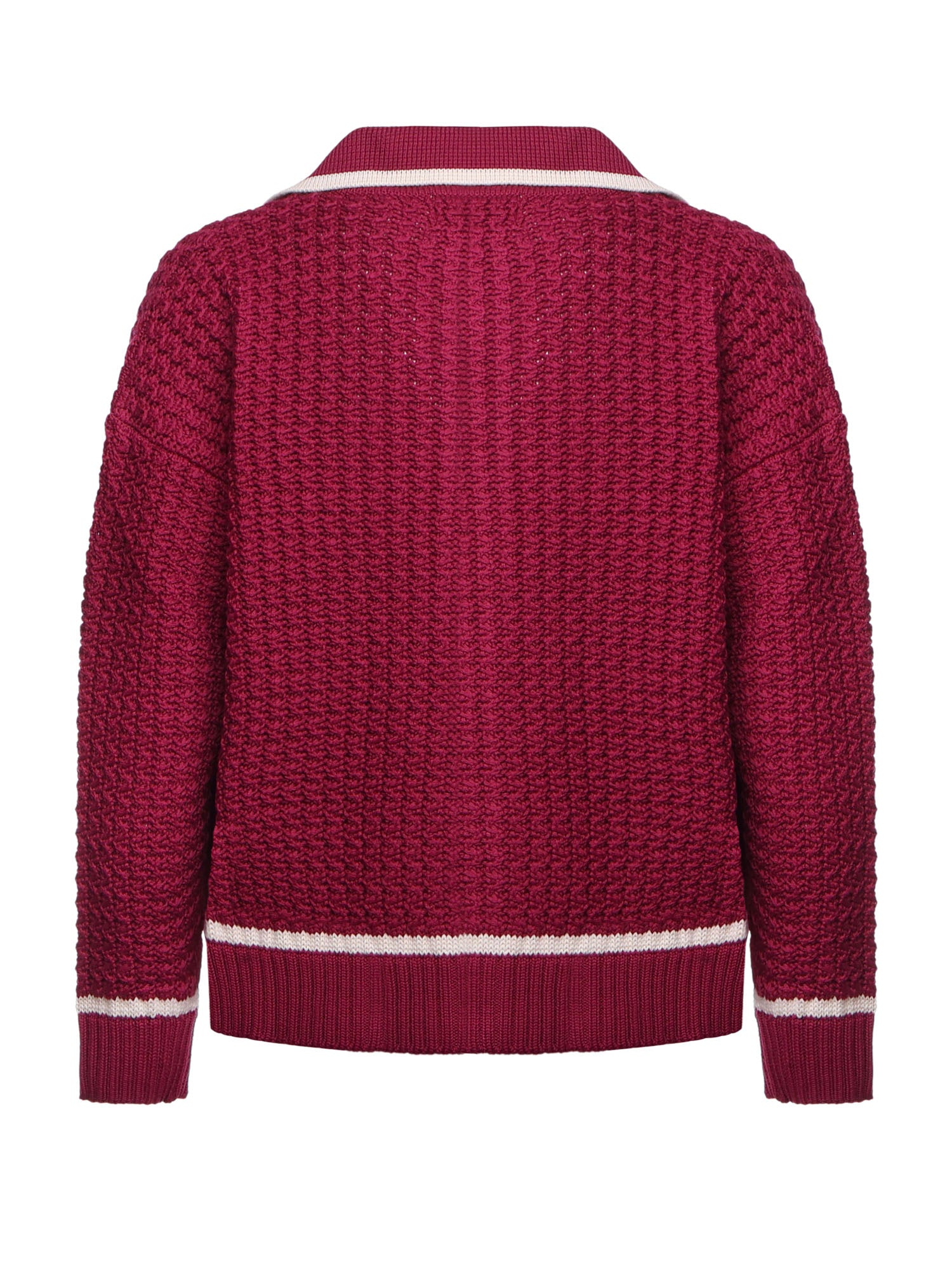 Giacca in maglia con zip KN014 RED BONSAI 