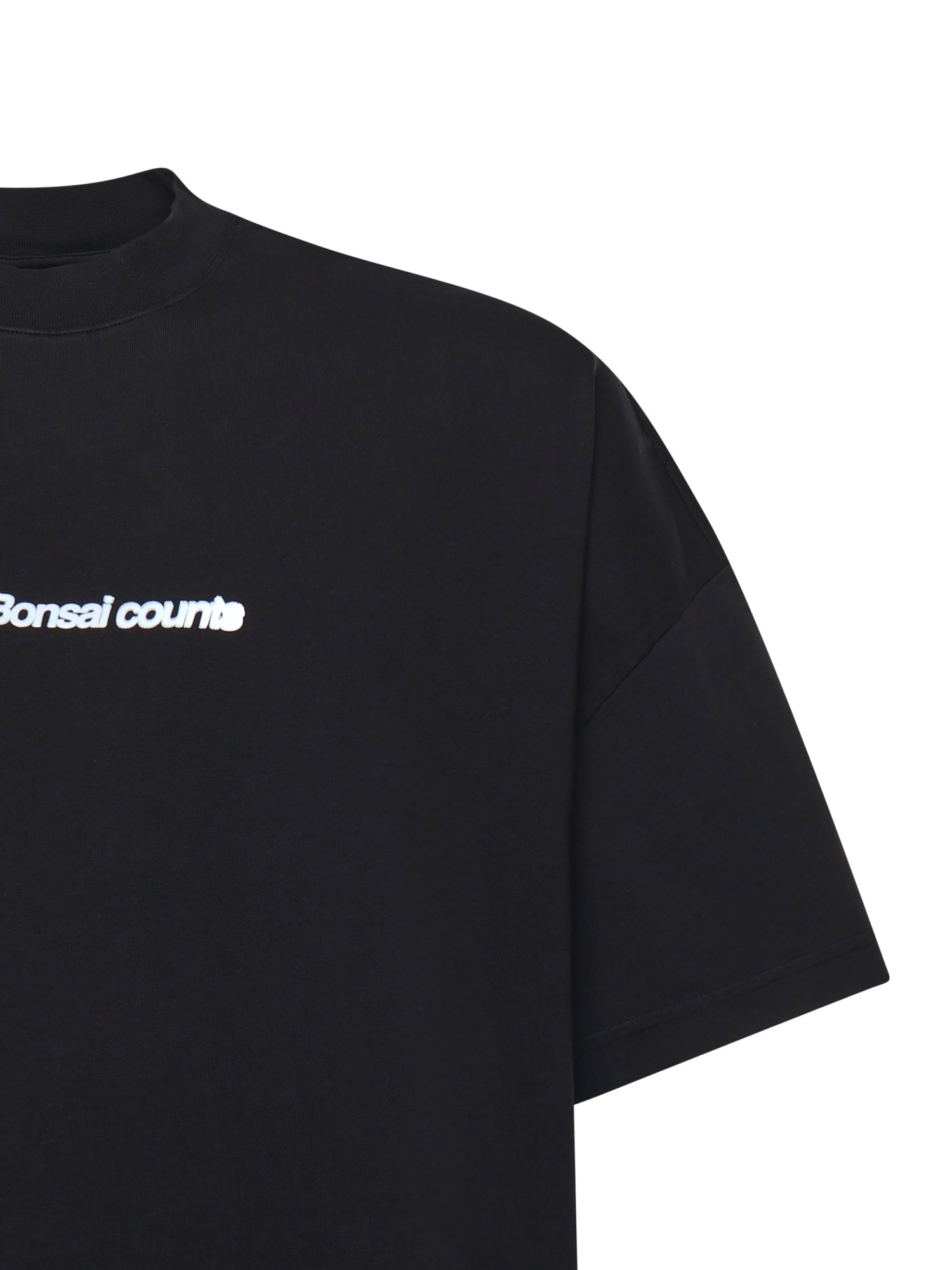 T-shirt in cotone con stampa TS002003 BLK BONSAI 