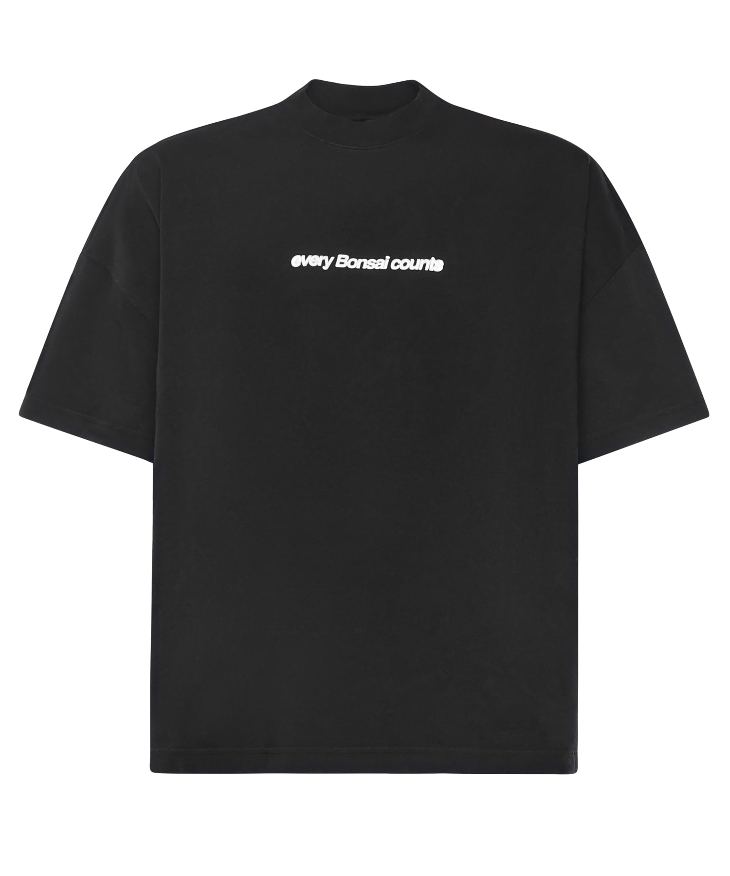 T-shirt in cotone con stampa TS002003 BLK BONSAI 
