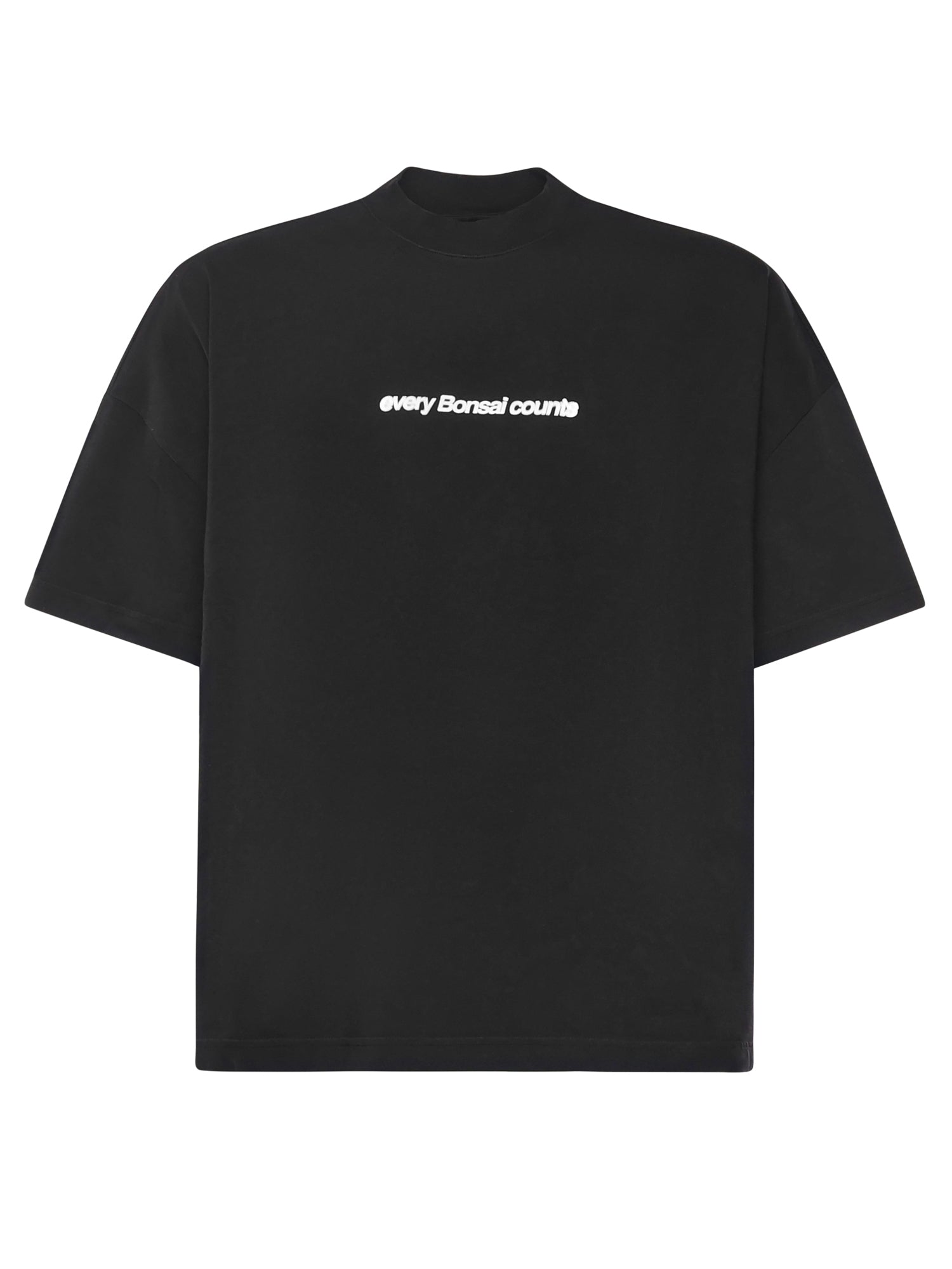T-shirt in cotone con stampa TS002003 BLK BONSAI 