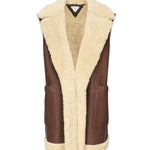 Gilet lungo in pelle e montone<BR/> 832381 V5VK08979 BOTTEGA VENETA 
